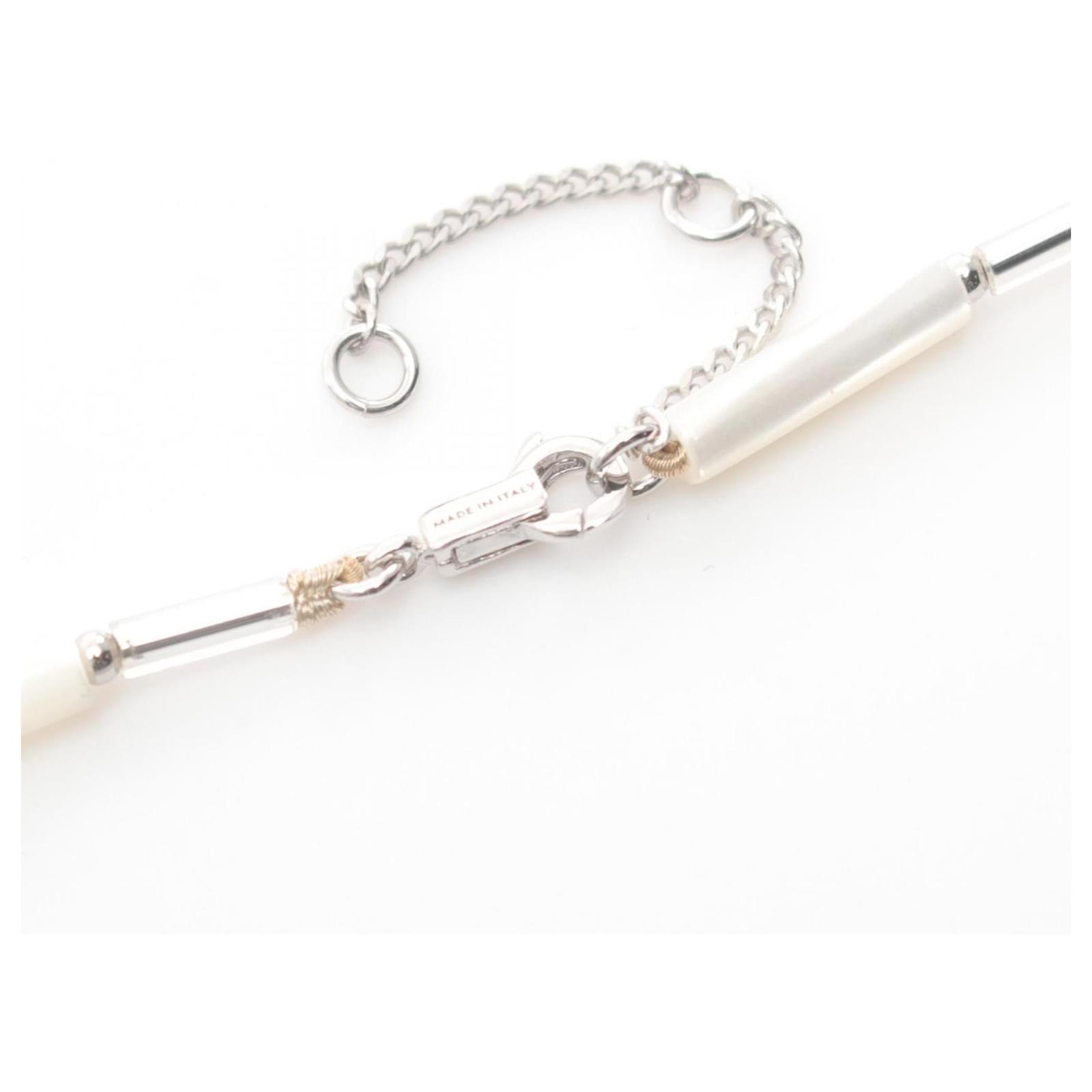 Céline CELINE Monochrome Surf Necklace Black Silvery White