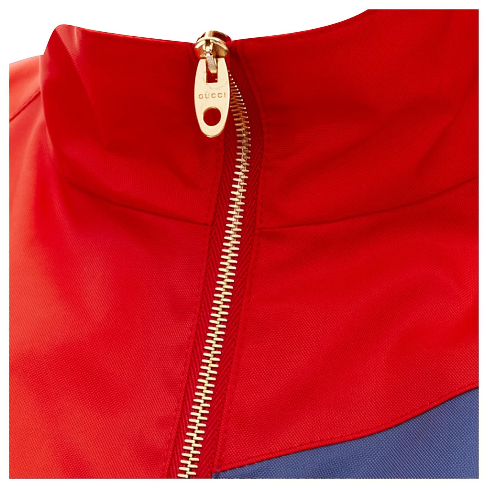 Chaqueta de entrenador de nylon con logo script de Gucci Roja