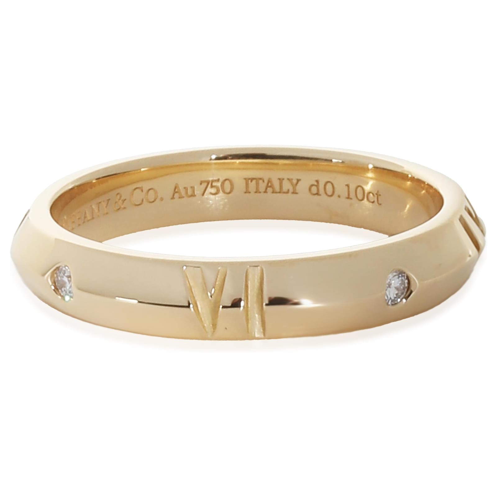 Tiffany Co. Atlas Ring aus 18 Karat Gelbgold 0 1 CTW