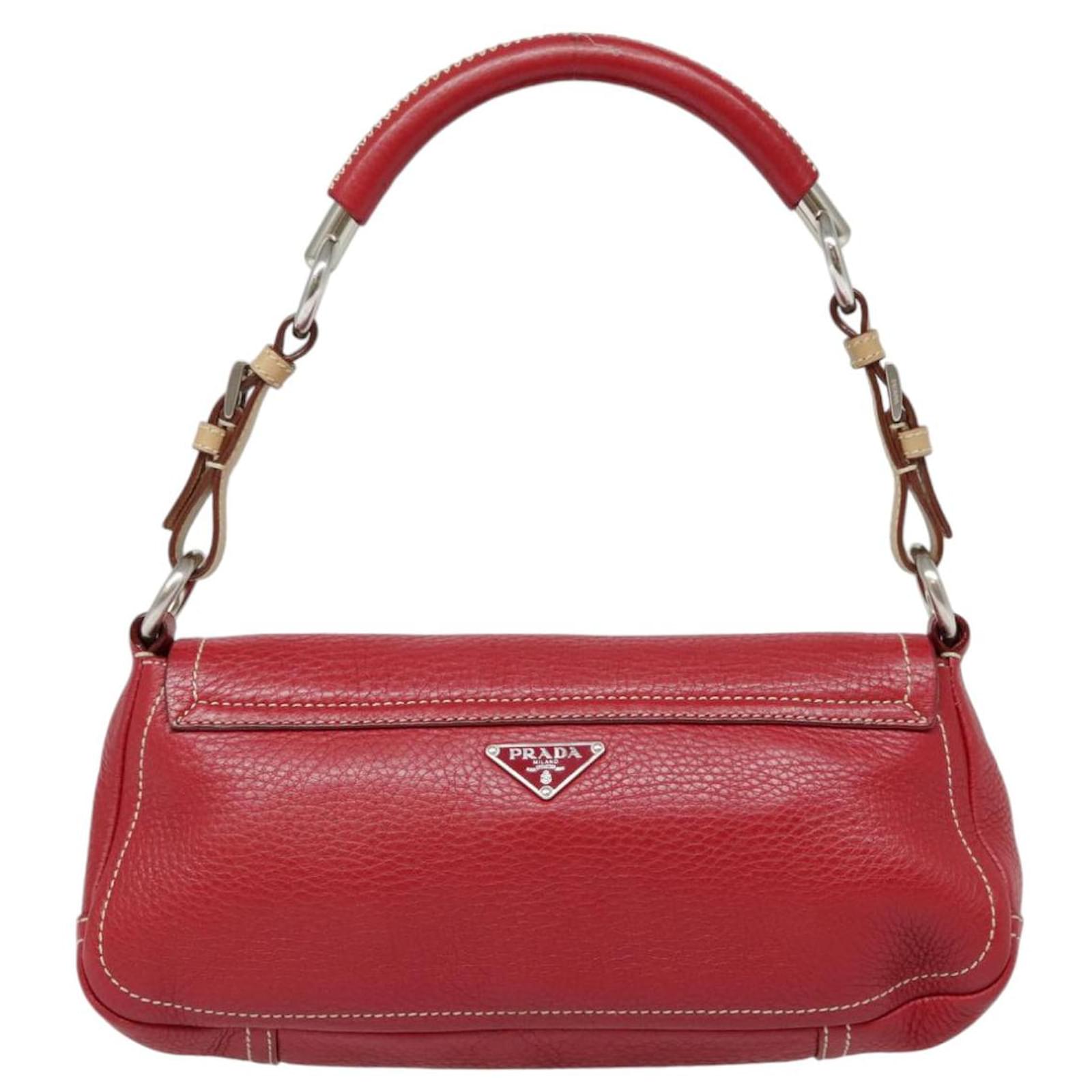 バッグ FW2002 prada leather handbag red soho FW2002 prada leather handbag red soho Last minute Valentine's gift
