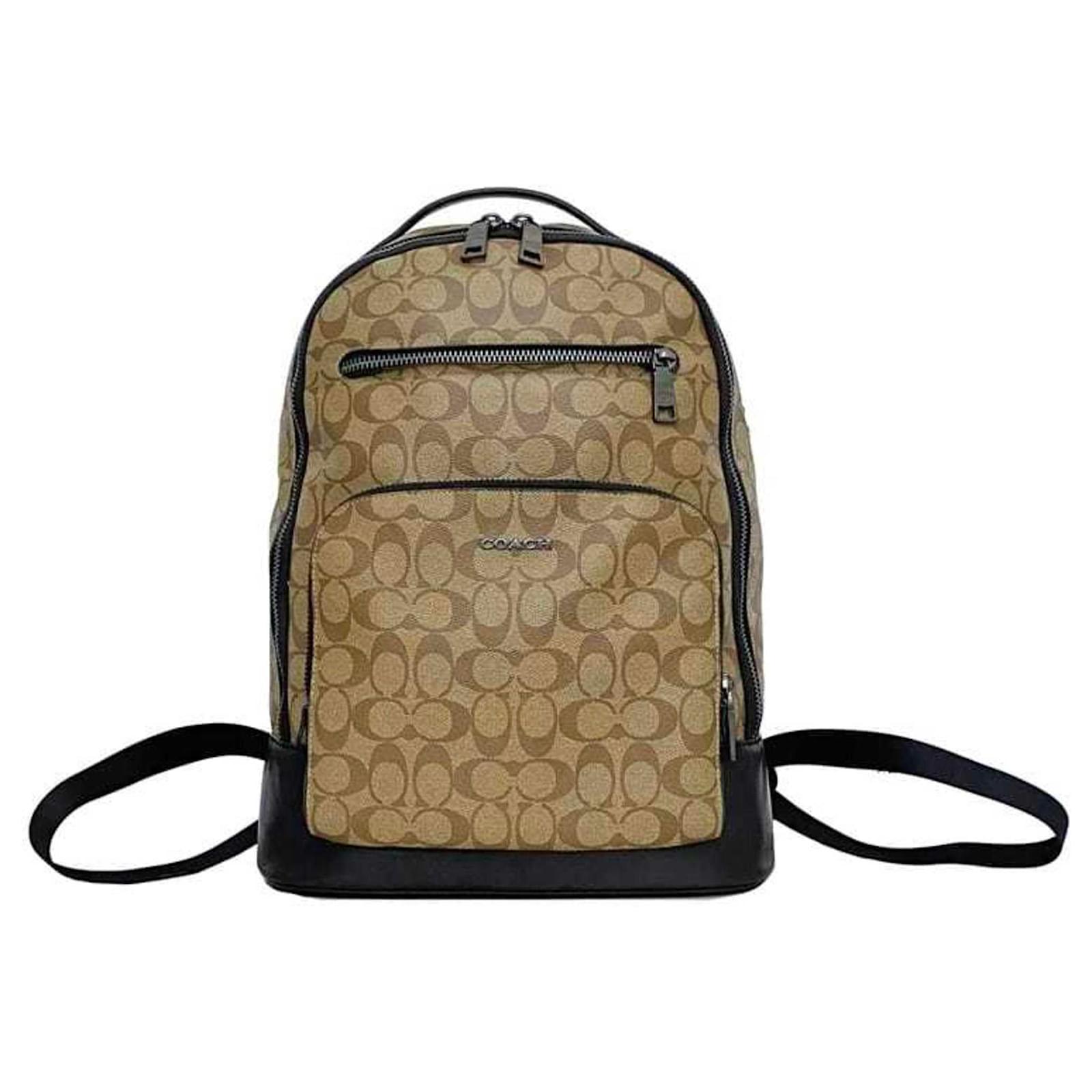 Mochila para Mujeres Coach Castao Negro Beige Cuero Plstico ref.JC1710975 (Vendido) - Joli Closet Mochila para Mujeres Coach Castao Negro Beige Cuero Plstico ref.JC1710975 (Vendido) - Joli Closet