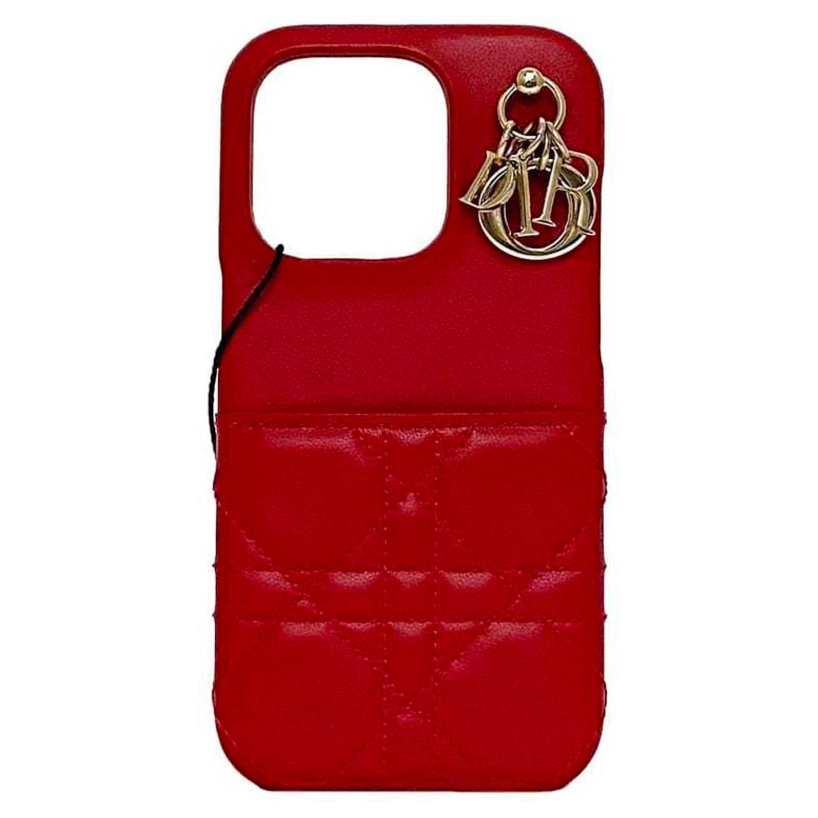 Christian Dior Red Leather Bumper Case for iPhone 13 Pro ref.1710992 - Joli  Closet