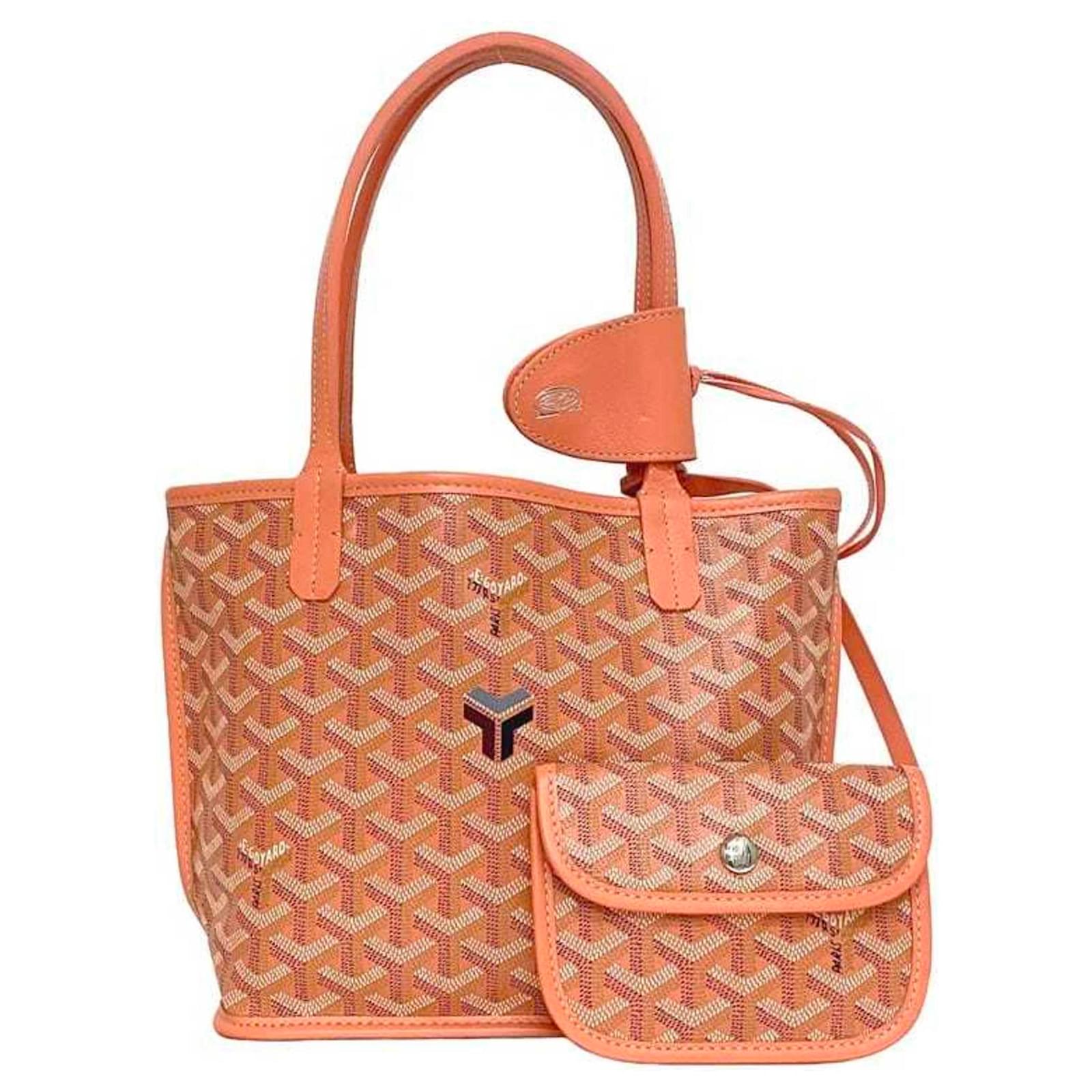 Goyard Salmon Pink Tote Bag Leather Cloth ref.1711003 Joli Closet