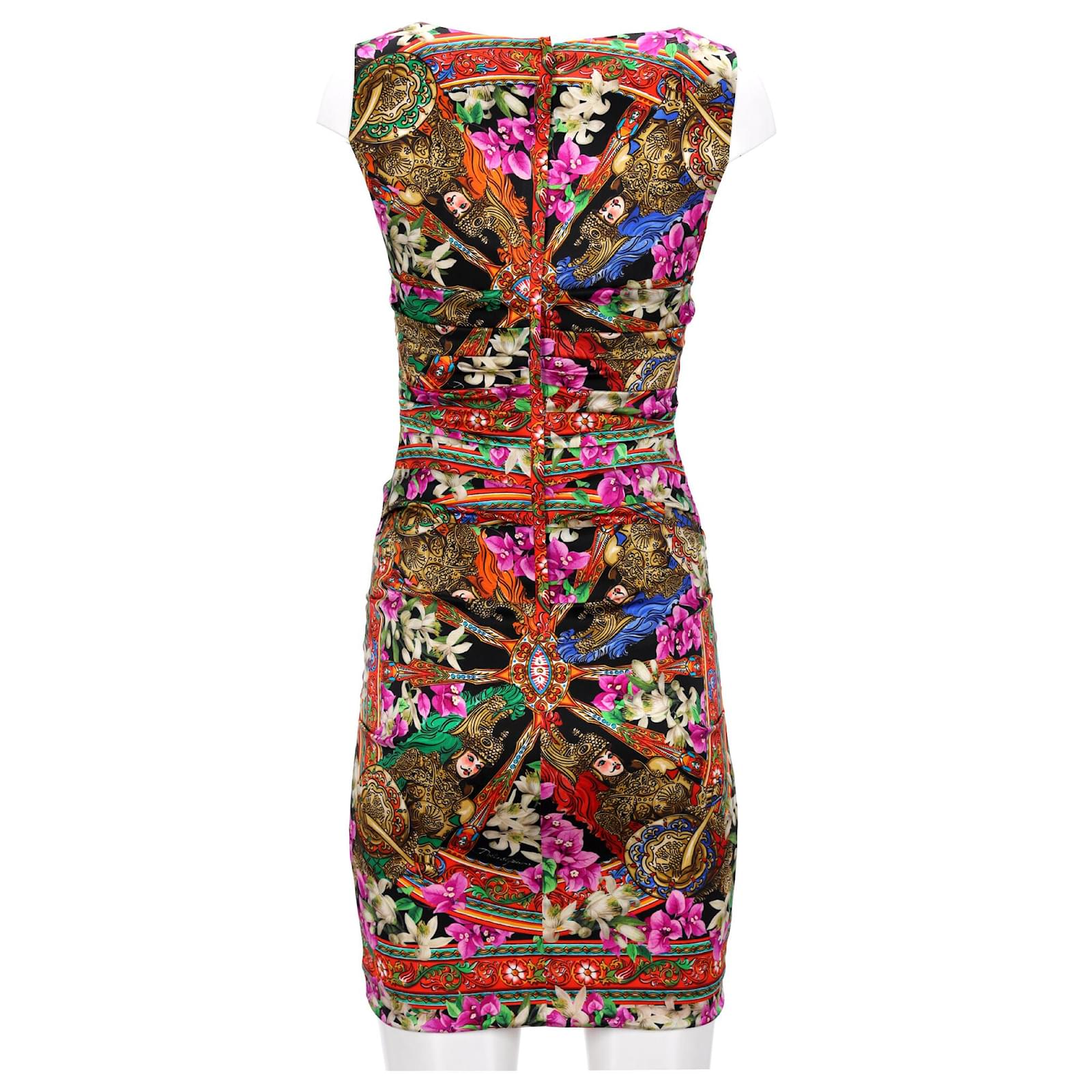 Dolce & Gabbana Carretto Floral Print Mini Dress in