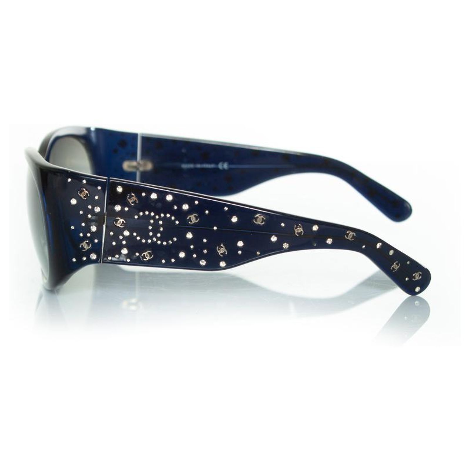 Chanel Sunglasses with Rhinestone CC Pattern Treasures of NYC - Chanel Black Rhinestone Micro Sunglasses main image 4