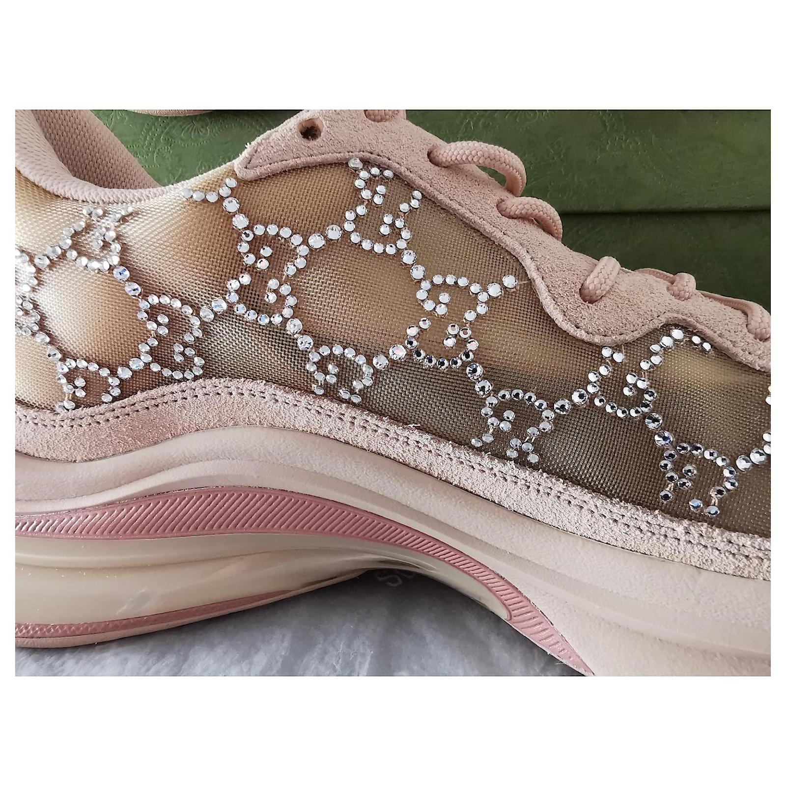 new Gucci run GG size 40,5 crystal embellished mesh runner new Gucci run GG size 40,5 crystal embellished mesh runner