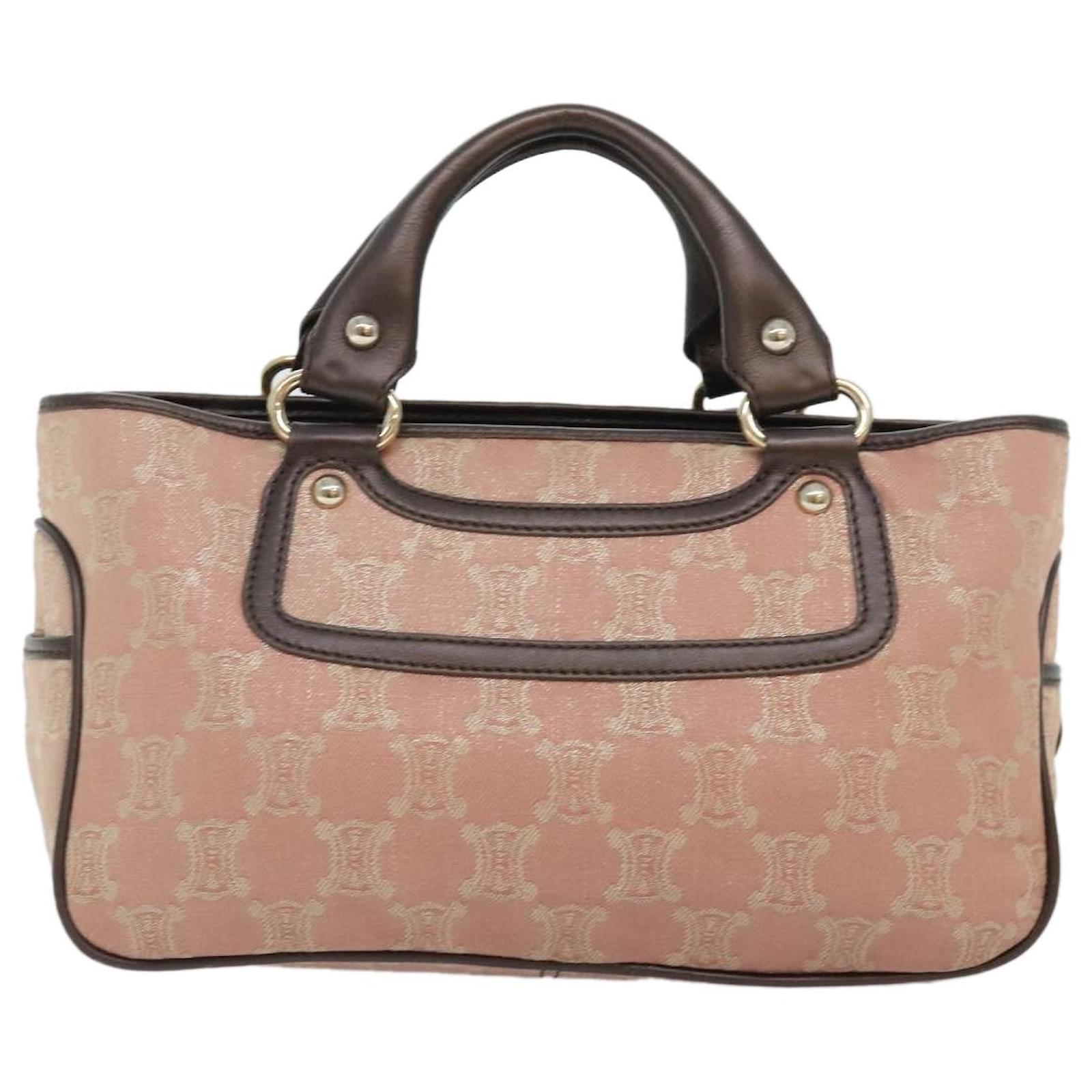 Céline CELINE Macadam Canvas Boogie bag Hand Bag Pink Gold