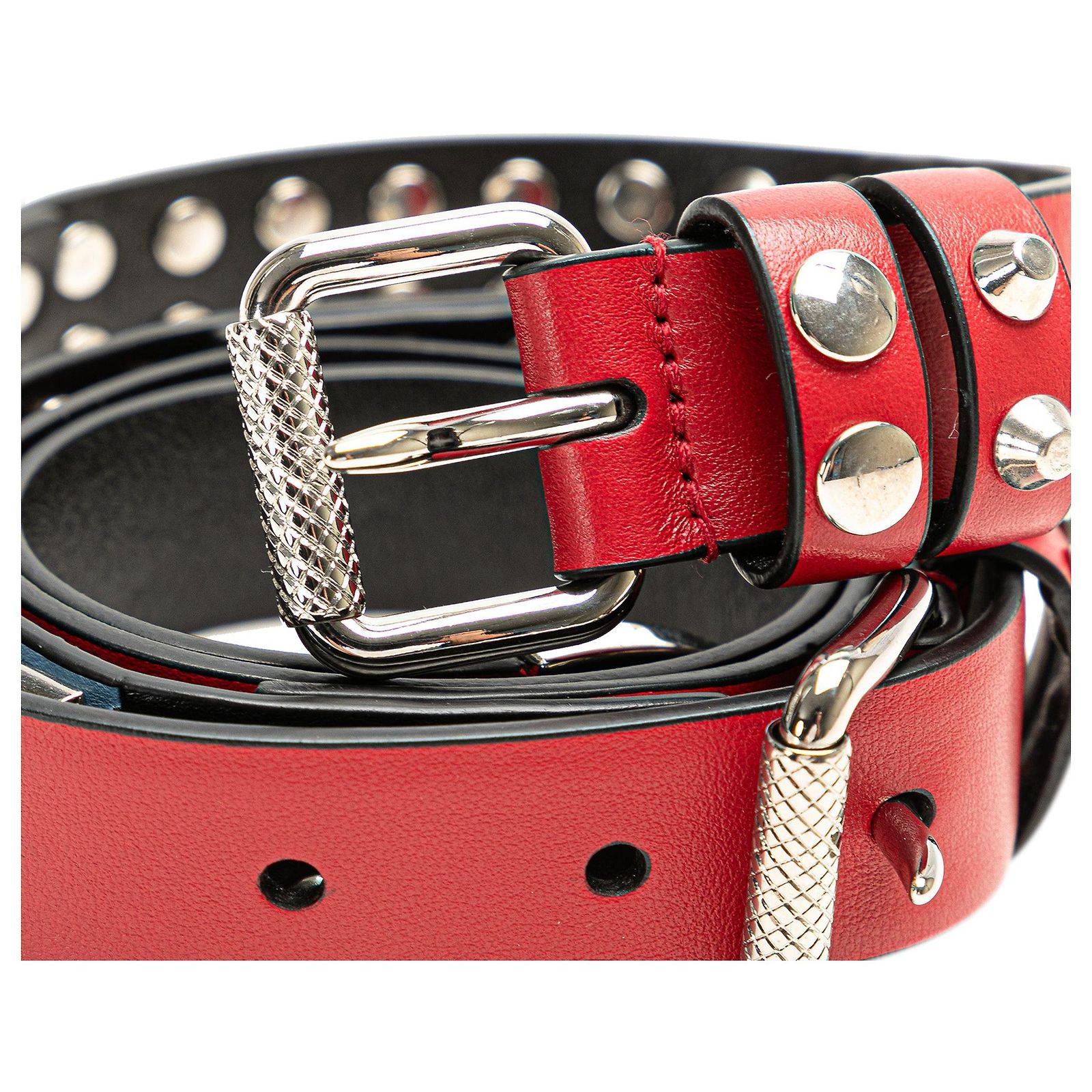 Red Prada Studded Leather Belt ref.JC1715544 (Sold) - Joli Closet