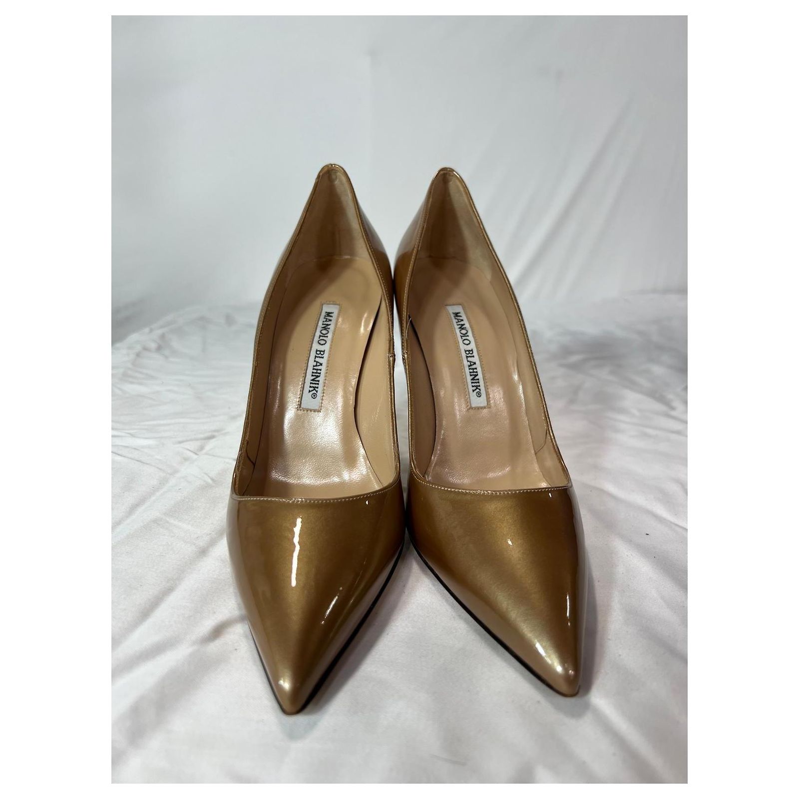 Escarpins Manolo Blahnik BB 105 - Cuir Verni Marron - Pointure 39,5 (US 9) - Neuf Avec Boîte