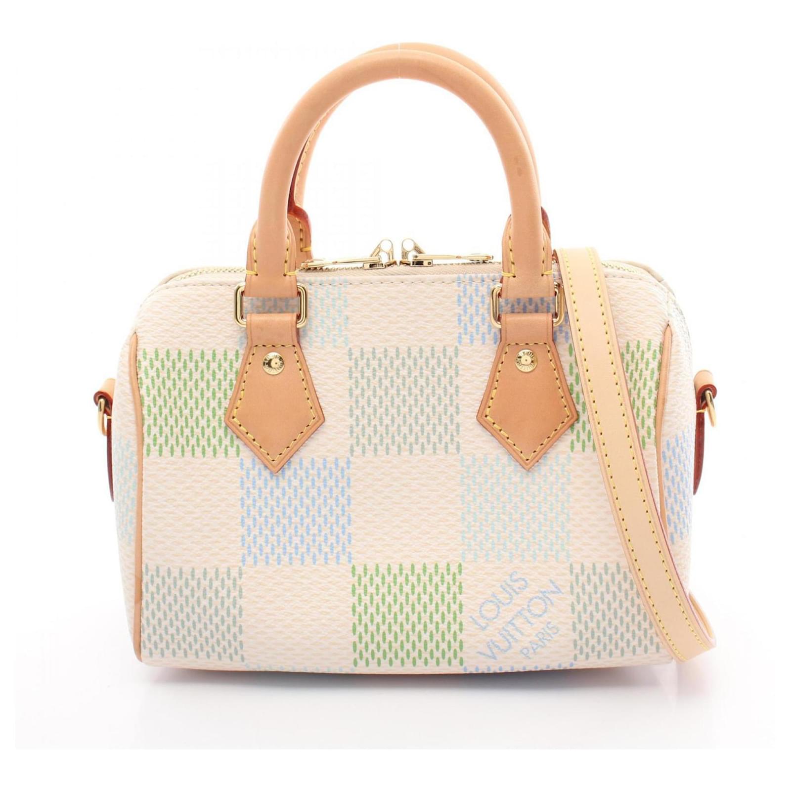 Louis Vuitton Speedy Bandouliere 20 Handbag Blue Beige Green