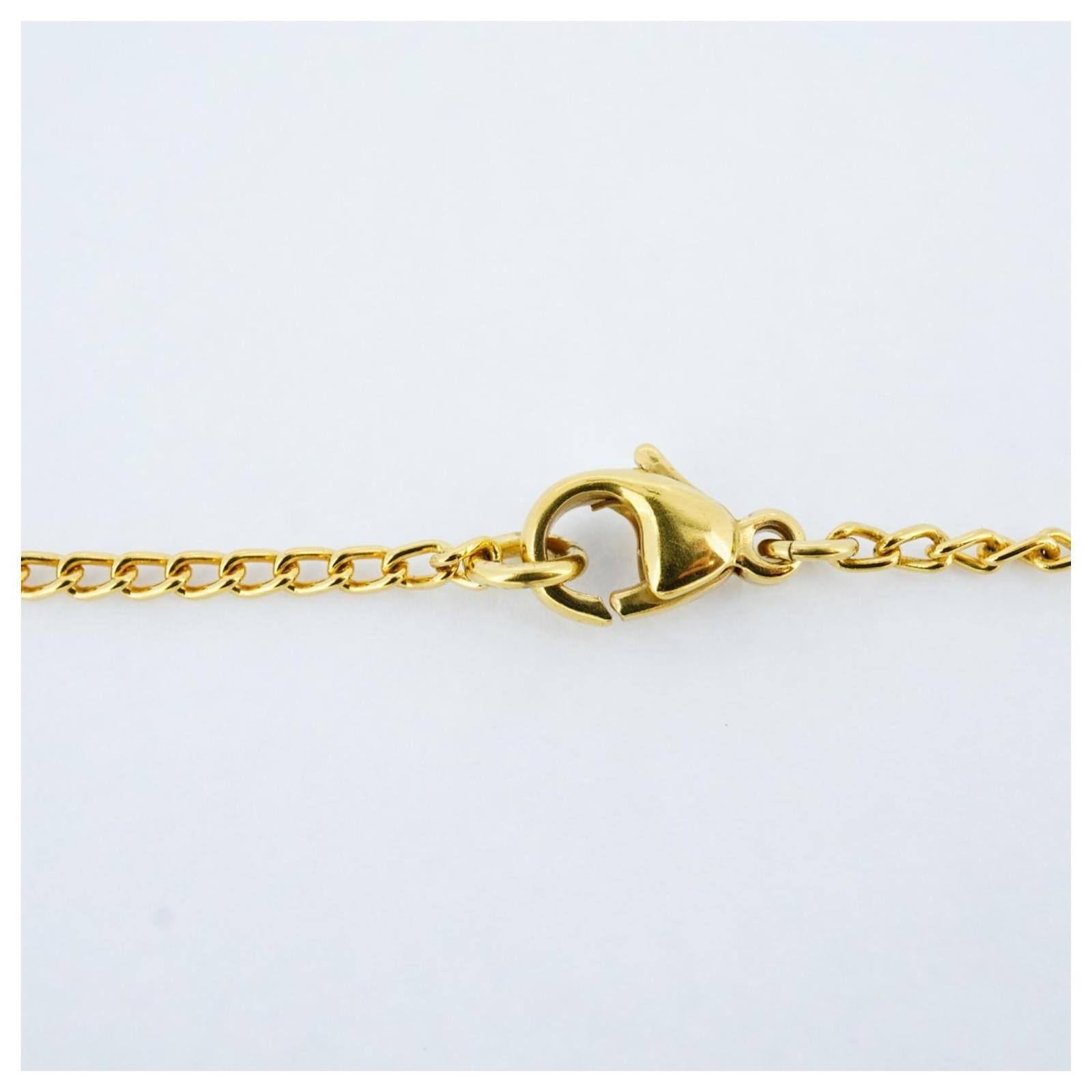 Chanel Necklace Coco Mark Ribbon Motif Black Golden Gold