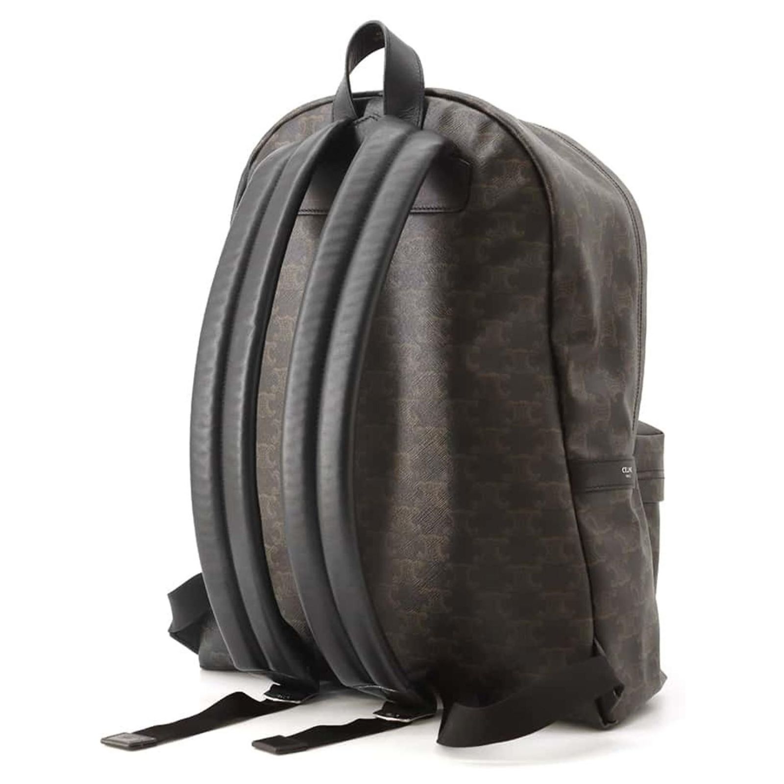 CELINE Bag Triomphe Backpack Leather Brown/Black CELINE Backpack Triomphe Canvas Black Brown Rucksack Men main image 2