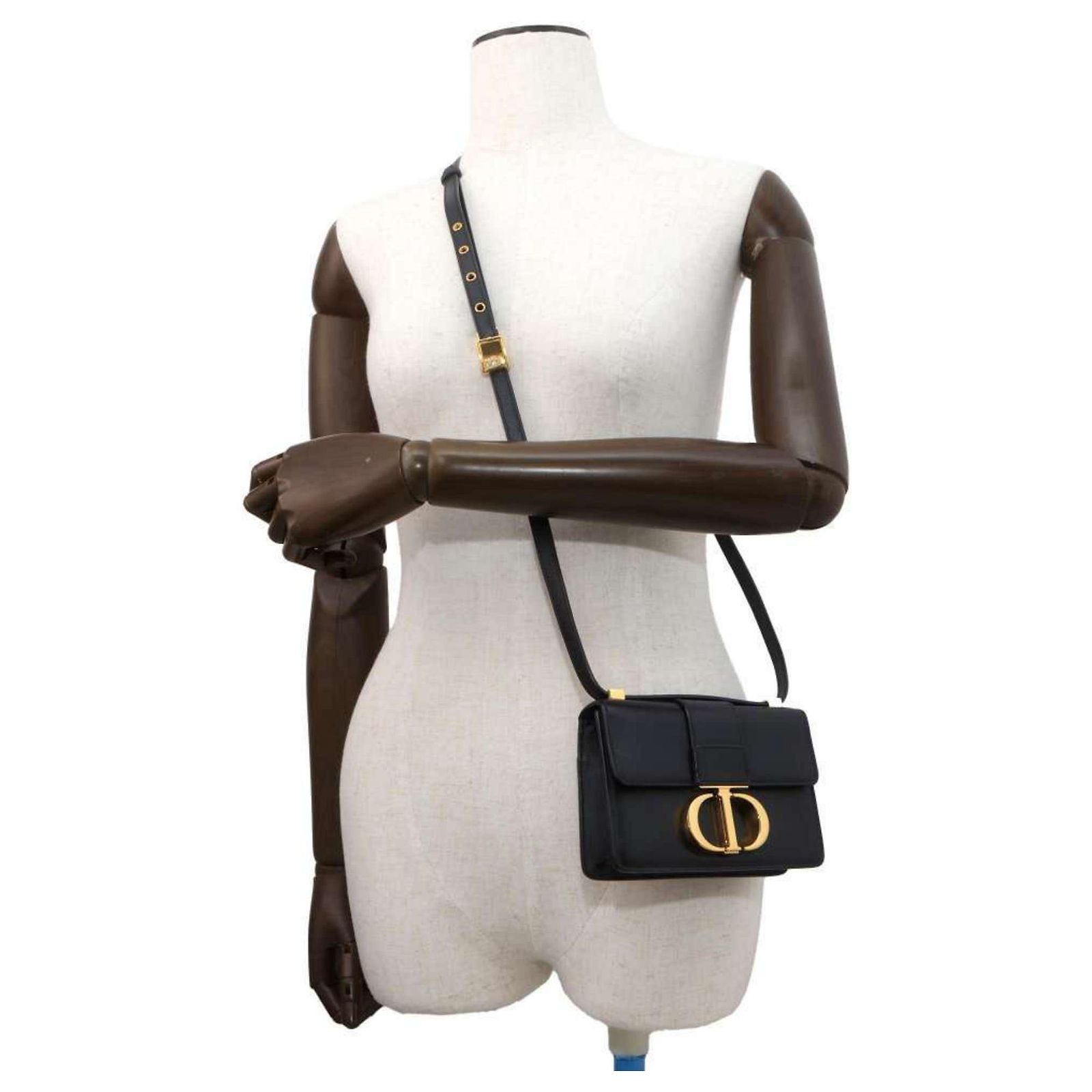 Christian Dior 30 Montaigne Micro Shoulder Bag Black Leather 