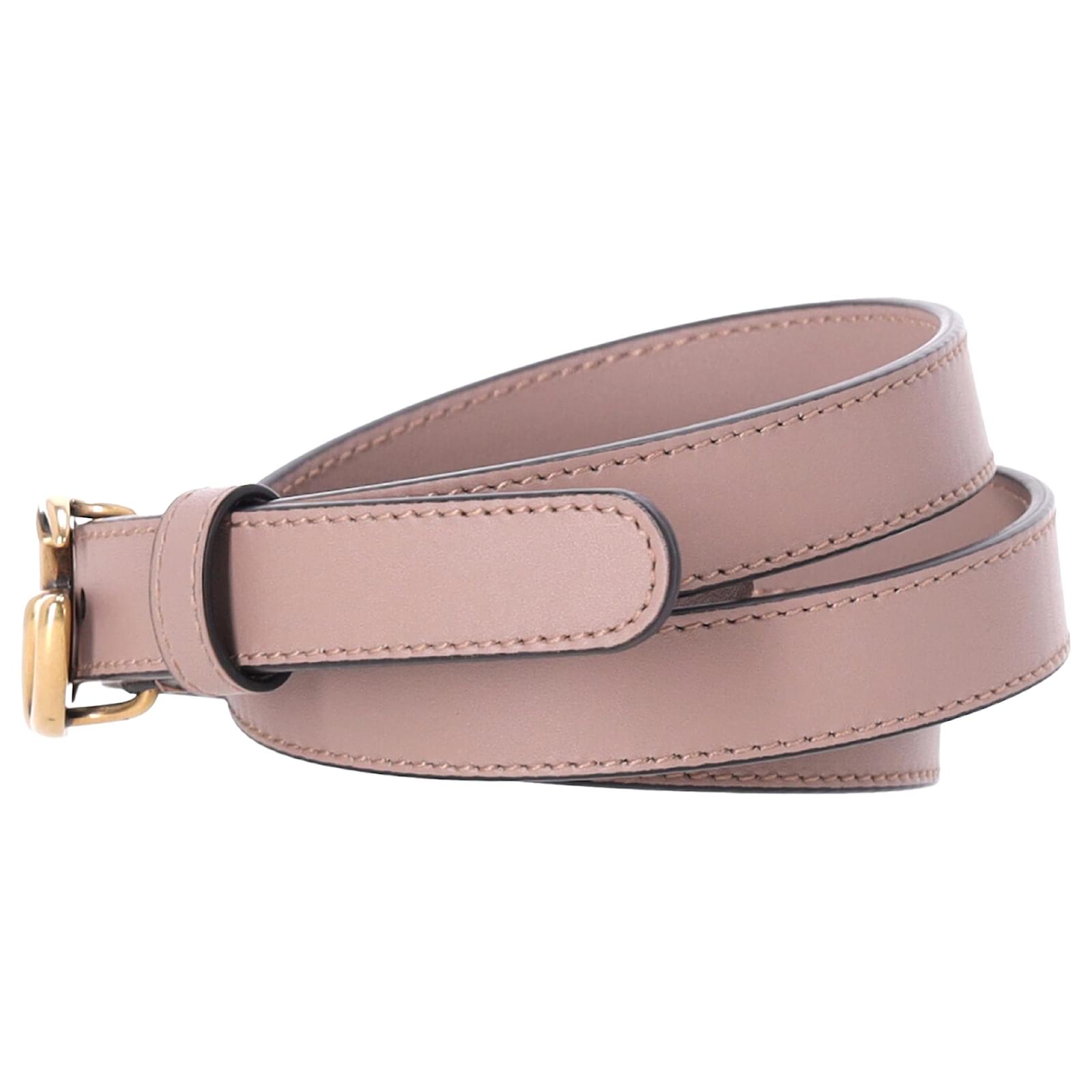 Gucci GG Marmont 90 Belt in Pink Leather Brown Red
