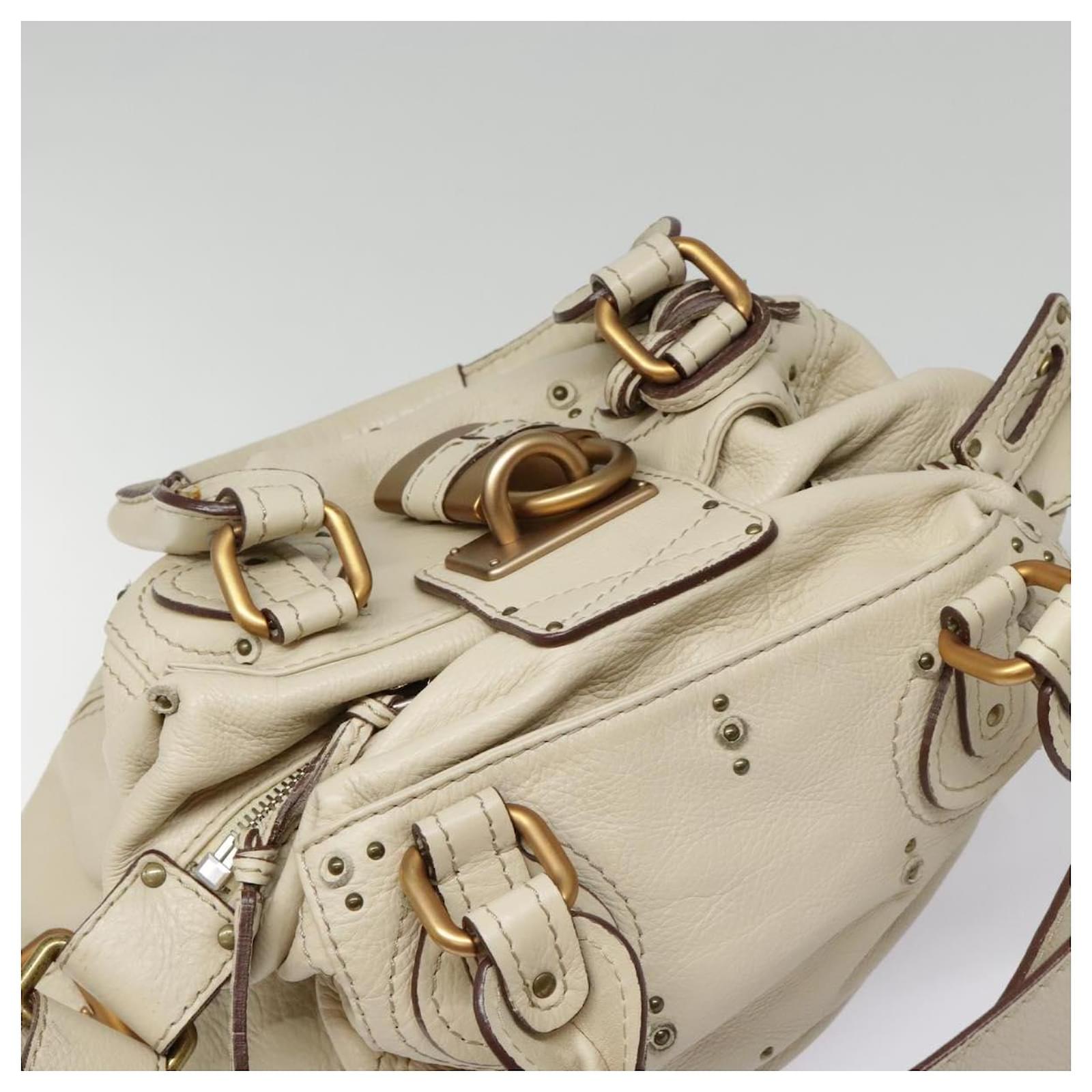 Chloé Chloe Paddington Hand Bag Leather 2way Beige Auth