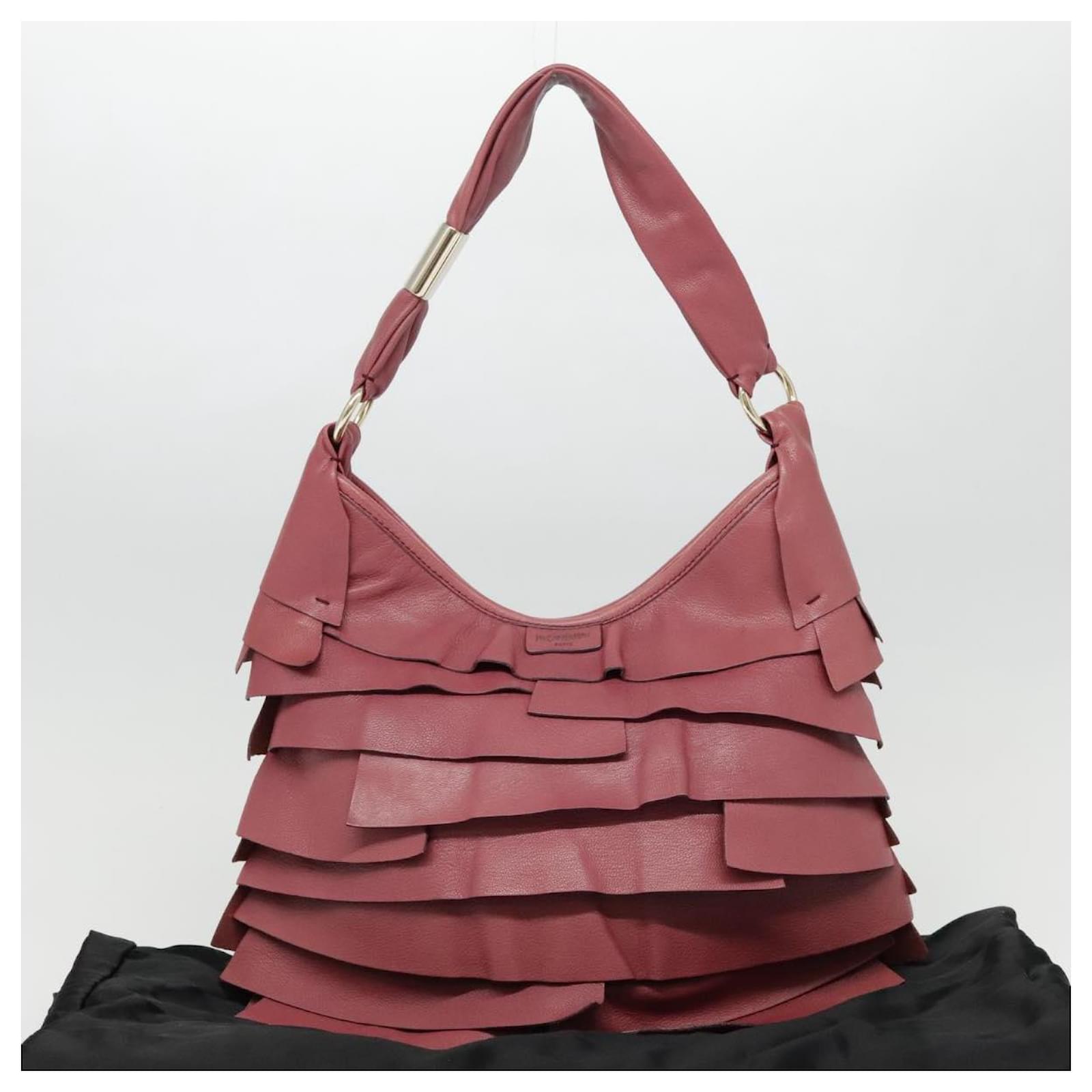 ショルダーバッグ・ポシェット Saint Laurent  Shoulder Bags Women Suede Beige/Soft Pink SAINT LAURENT Le 5 à 7 Supple small suede shoulder bag | NET