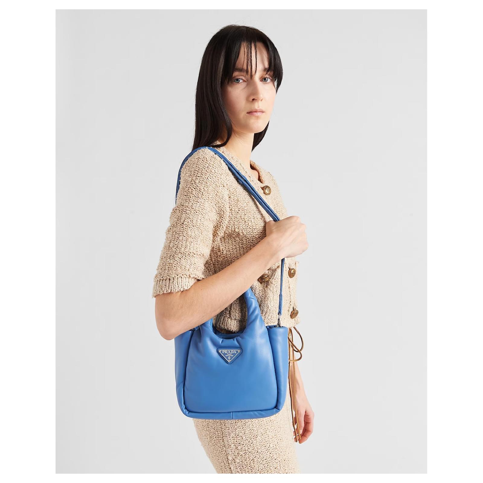 Prada Soft small bag in padded nappa model 1BA359 color wave