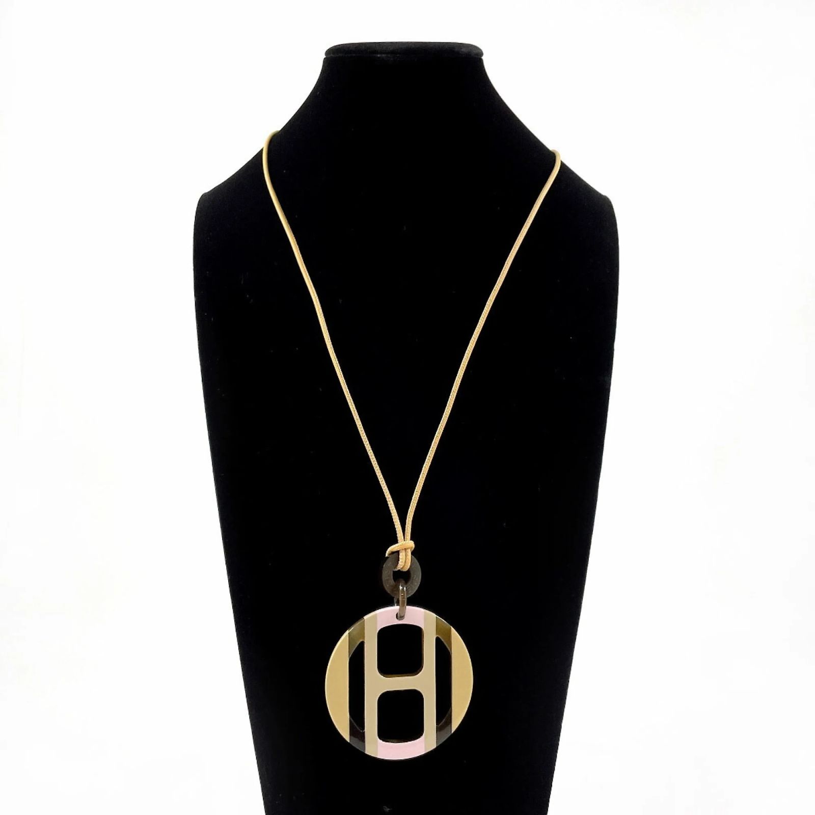 Hermès Hermes H Equipe Necklace Beige Varnish ref.JC1719849 (Sold 