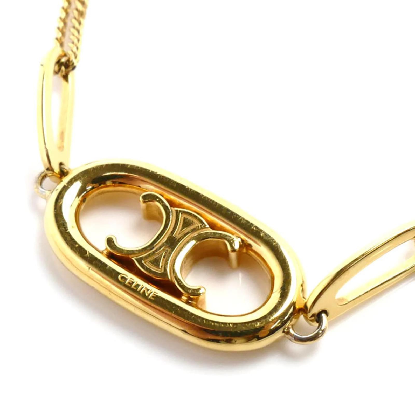 【CELINE】Gold-finish l charm bracelet【ランク:Ａ】 CELINE CŒUR Celine Charm Bracelet | Celine bracelet (gold