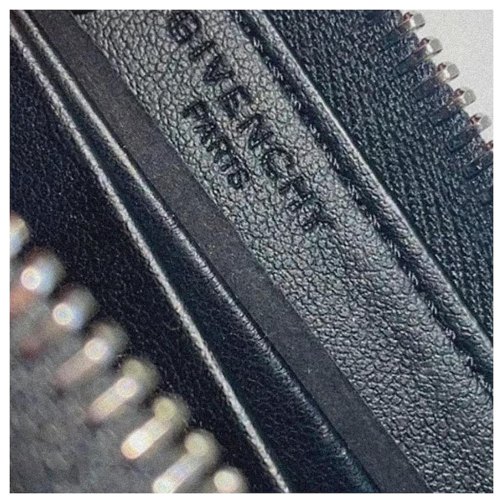 Givenchy Black Lambskin Leather Shark Tooth Compact Wallet