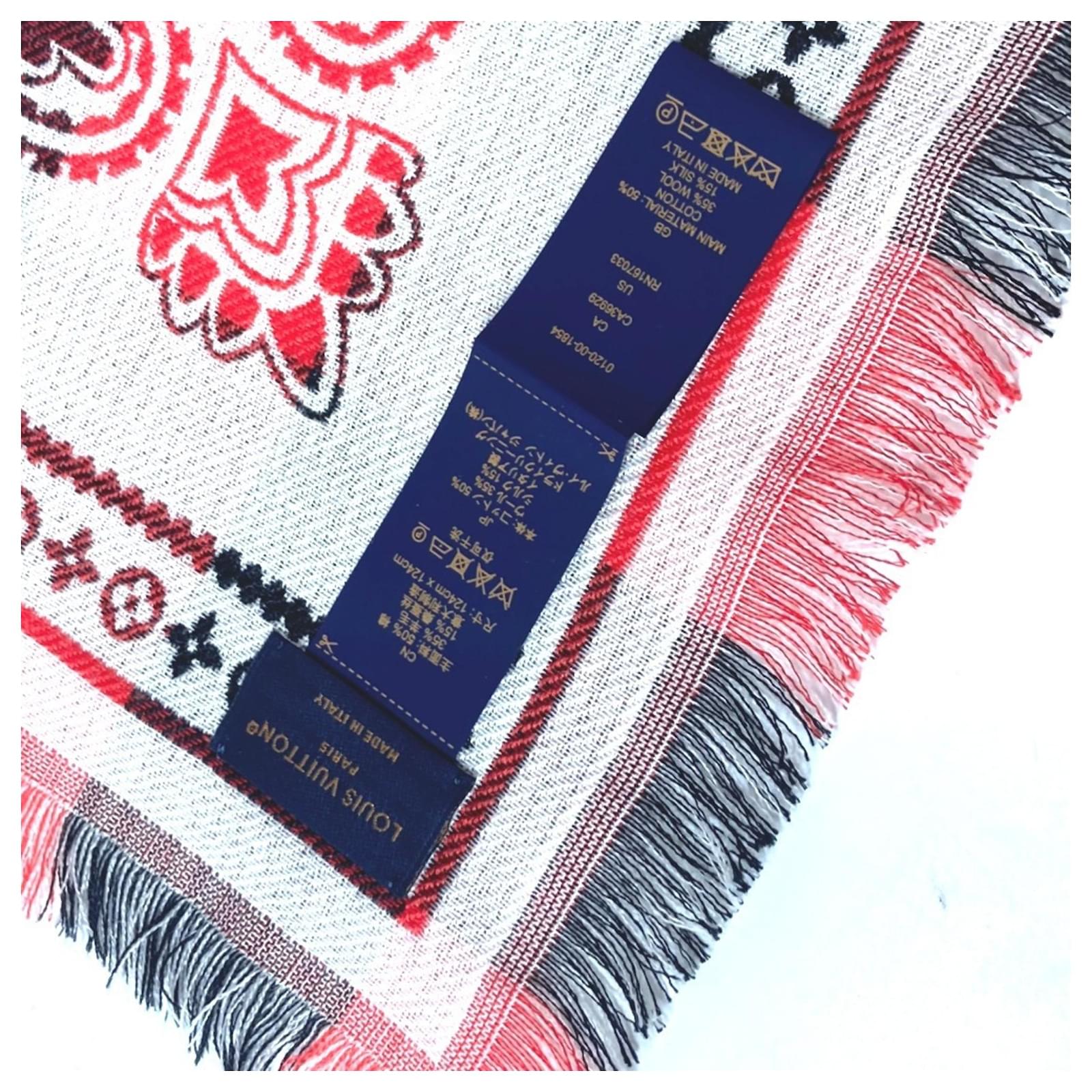 Louis Vuitton Damier Buffalo Shawl Red Cotton Wool ref.1721364