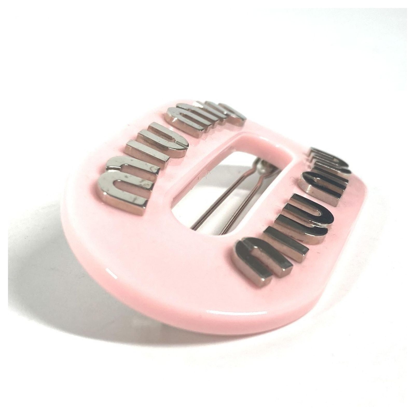 Miu Miu Pink Rhinestone Hair Pin Plastic ref.JC1721371 (Sold  display picture 3