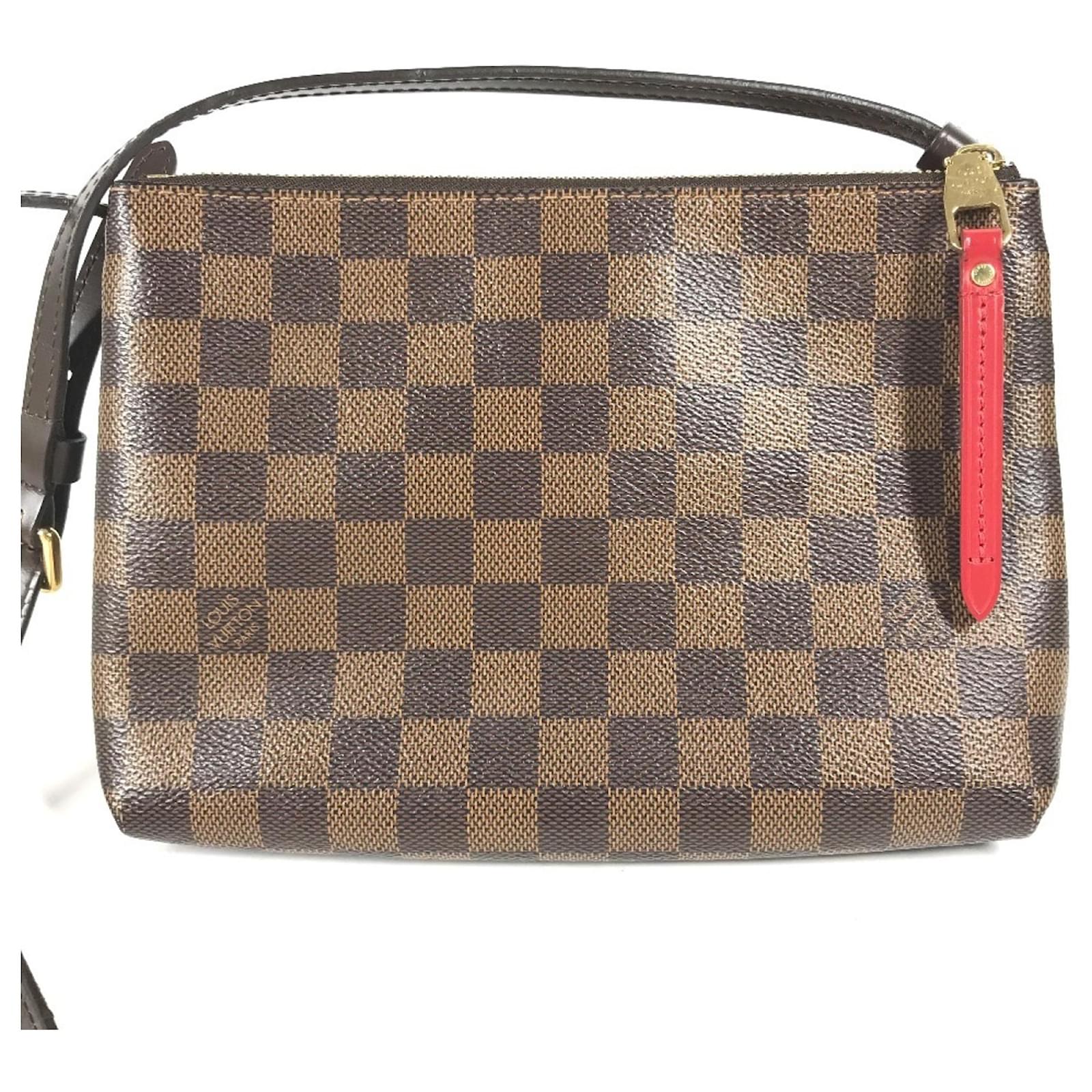 Louis Vuitton Damier Twice Pochette Shoulder Bag Brown Damier