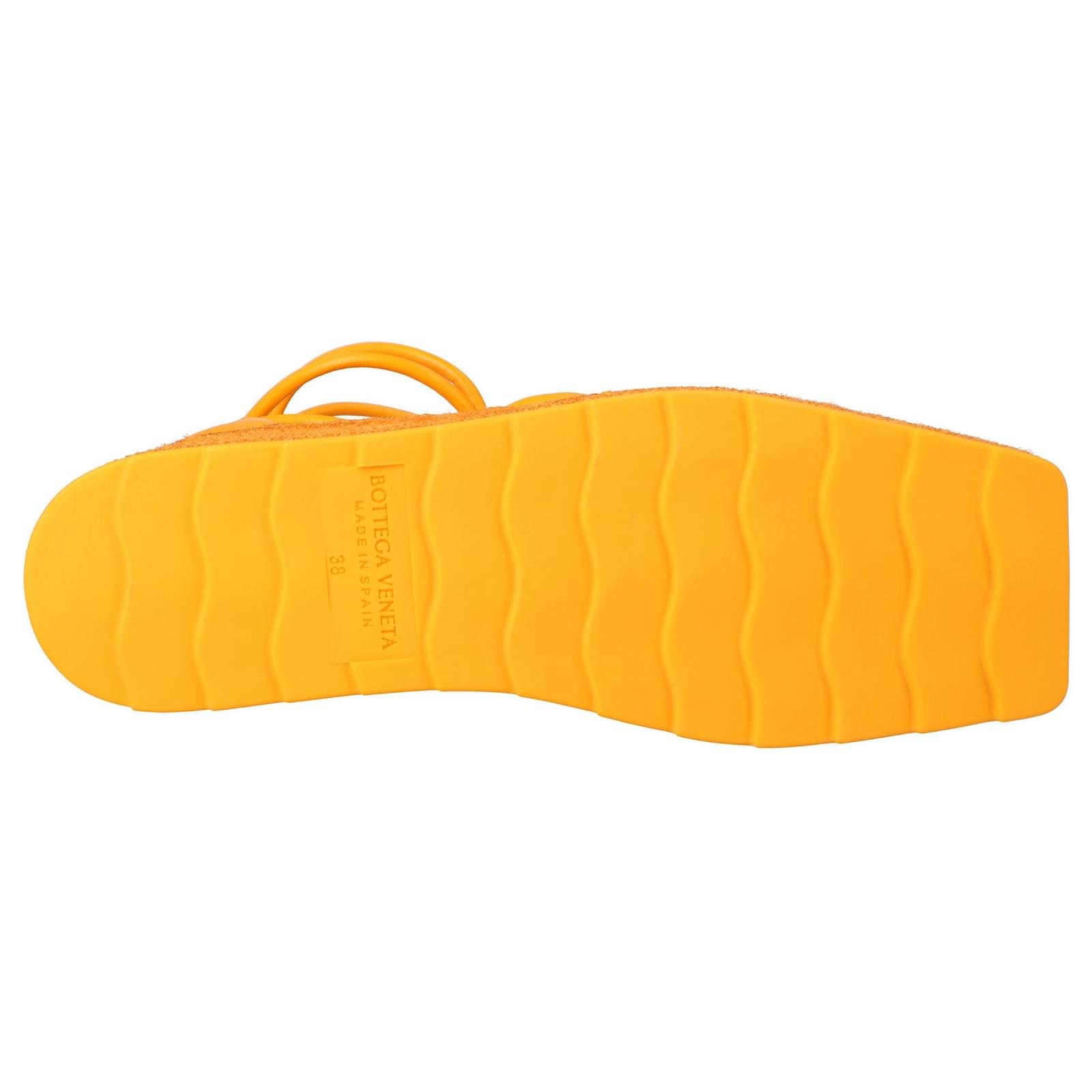 サンダル・ミュール Bottega Veneta Orange Stretch 90 Wedge Espadrilles Bottega Veneta Orange Stretch 90 Wedge Espadrilles Polyester