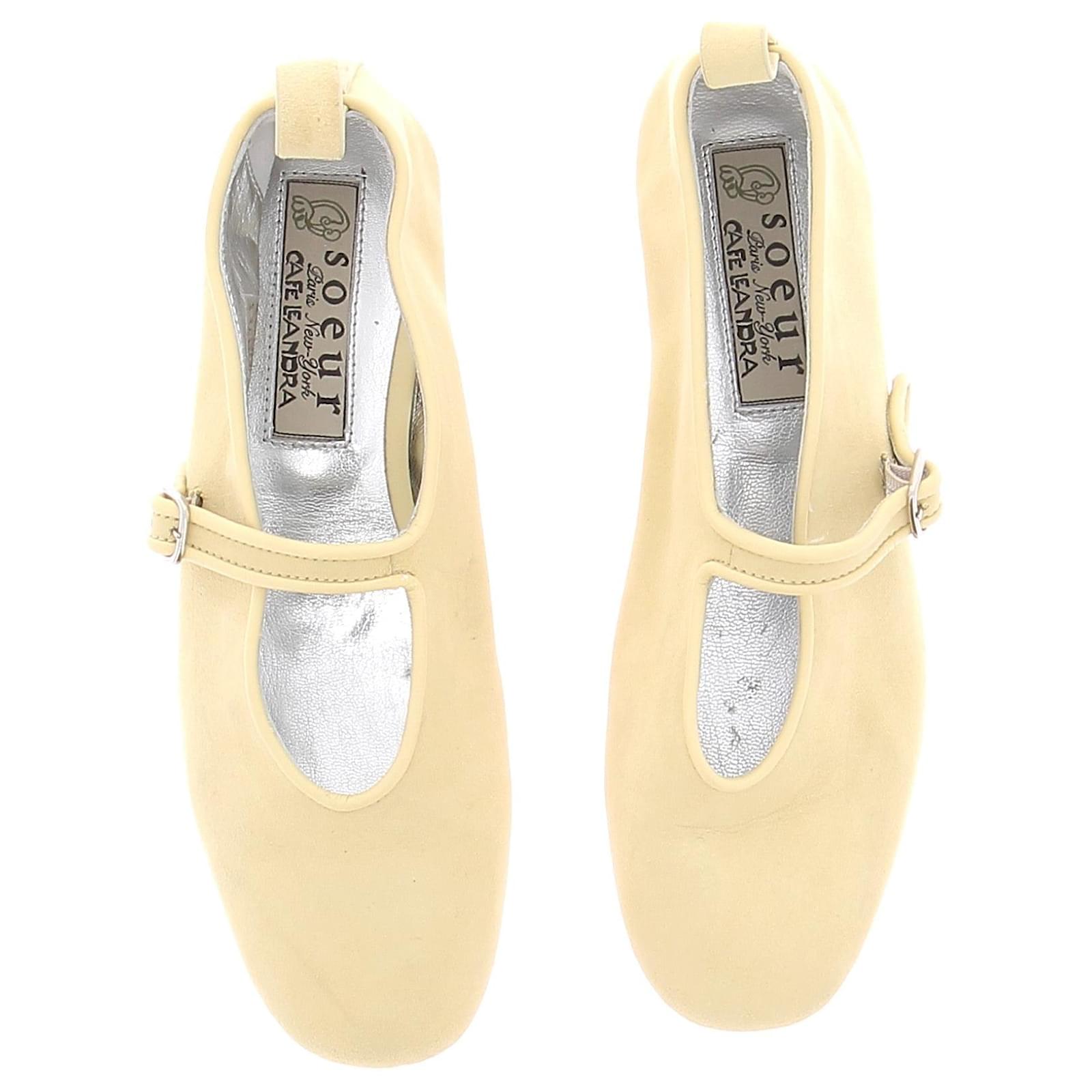 SOEUR Ballerines 37 Cuir Jaune Joli Closet