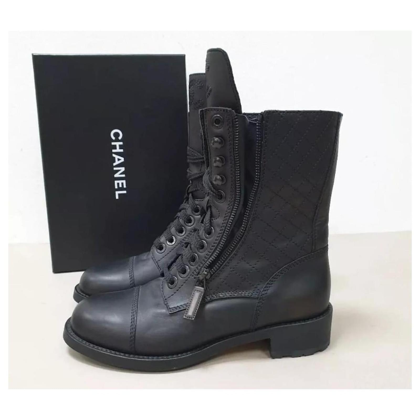 Chanel 2018 combat boots hotsell