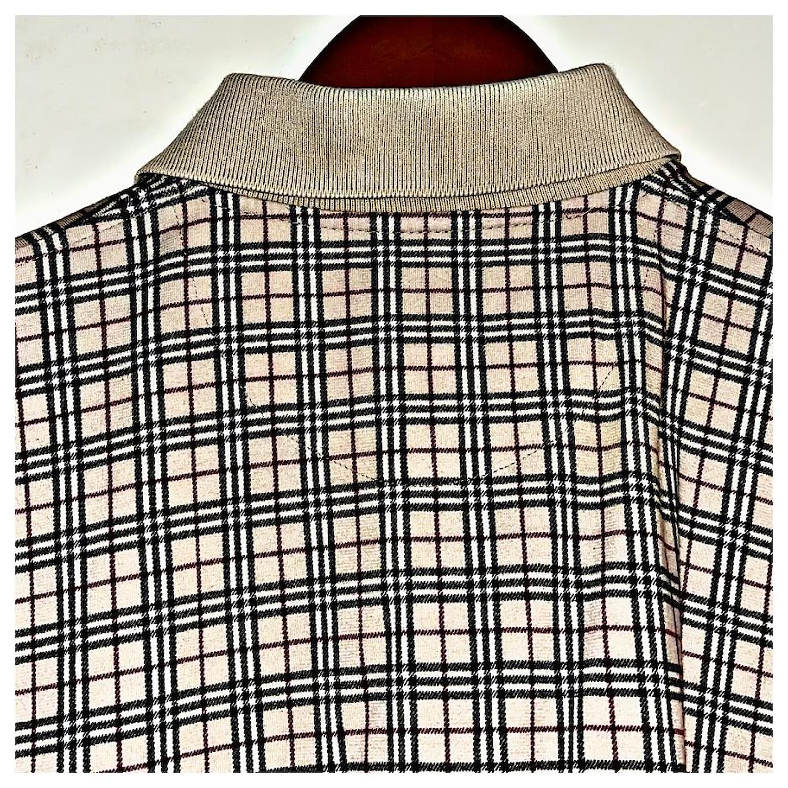 Authentic Burberry London Vintage Nova Check Polo Beige Cotton ref