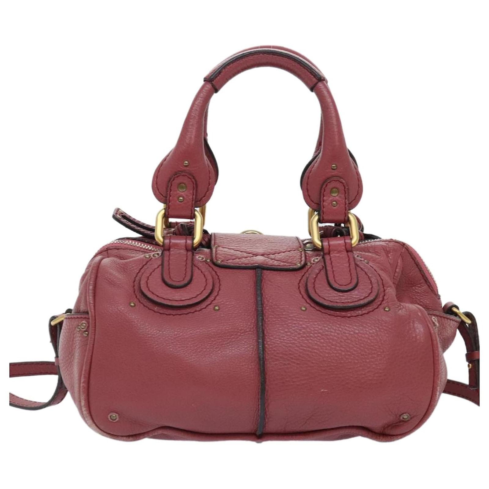 Chloé Chloe Paddington Hand Bag Leather 2way Pink Auth