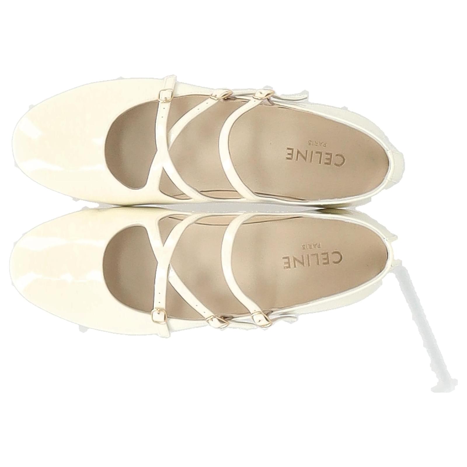 24AW CELINE LES BALLERINES クリスクロス ベビーズ バレリーナ Women's Les ballerines Celine babies in patent calfskin