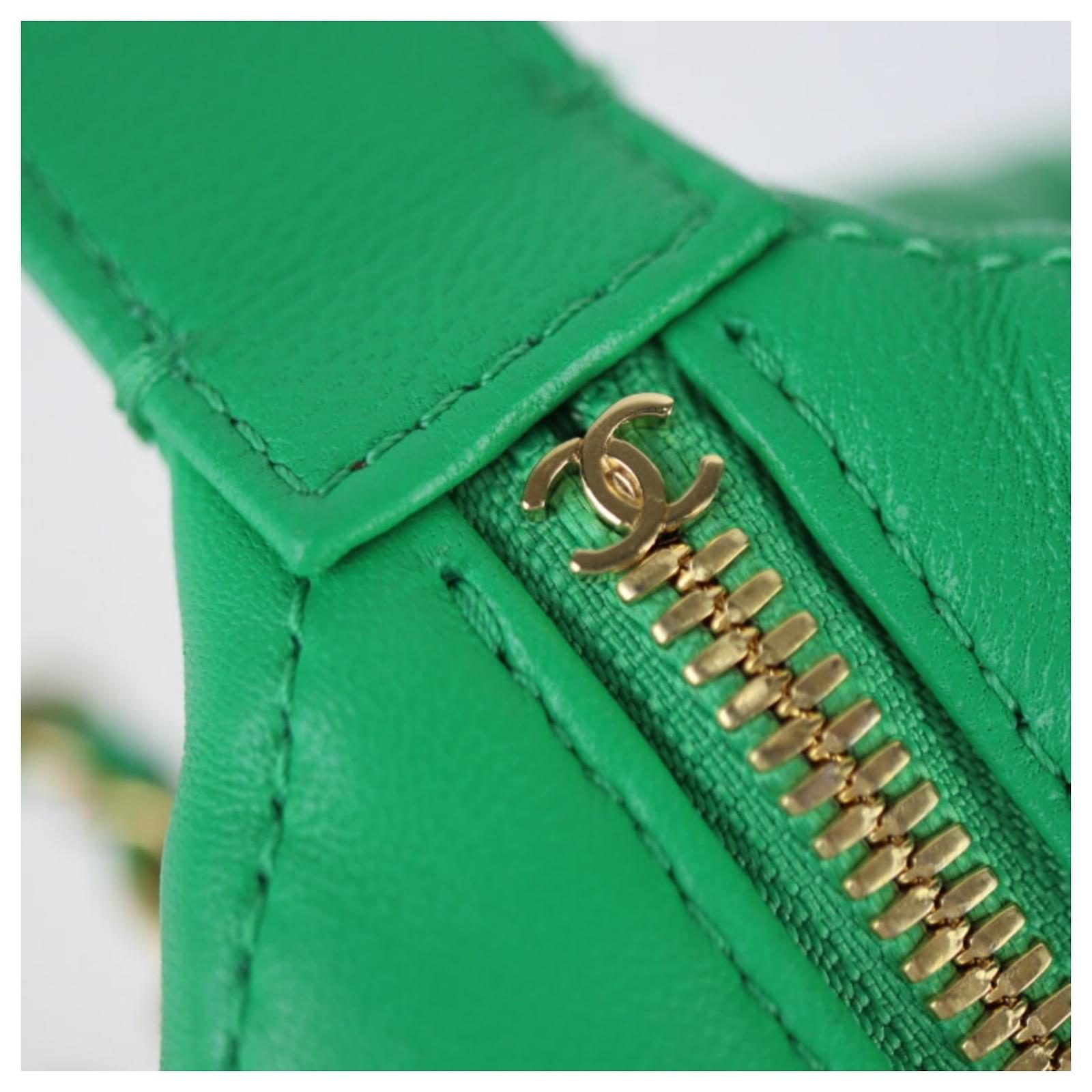 Chanel Green Lambskin Hobo Bag Leather Joli Closet