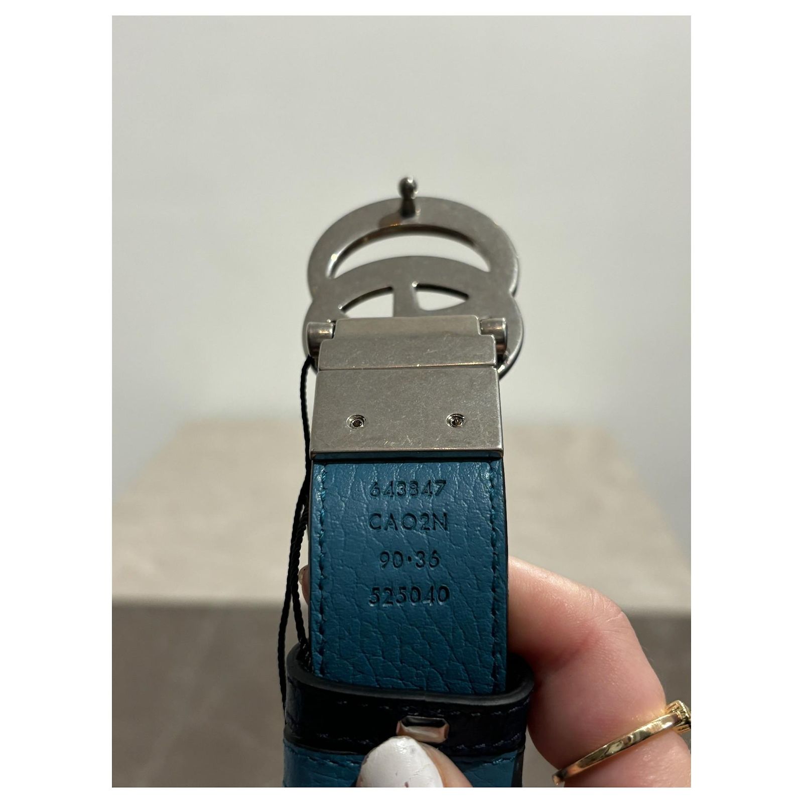 GUCCI Belts T.cm 90 Leather Blue ref.1725624 - Joli Closet display picture 1