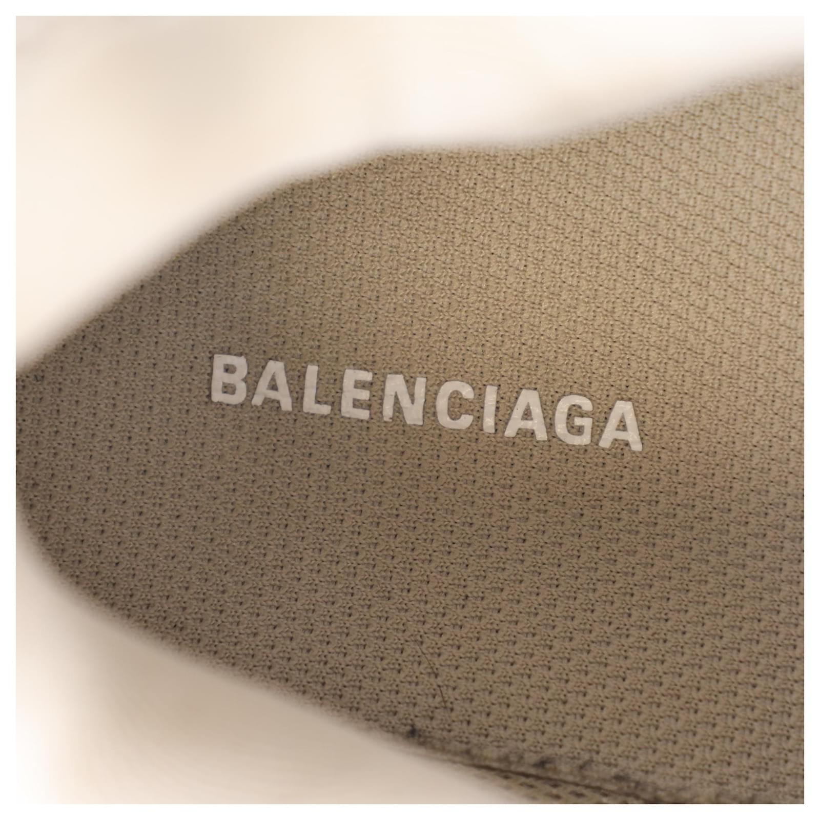 Balenciaga Track Faded Effect Sneakers in Beige Polyurethane