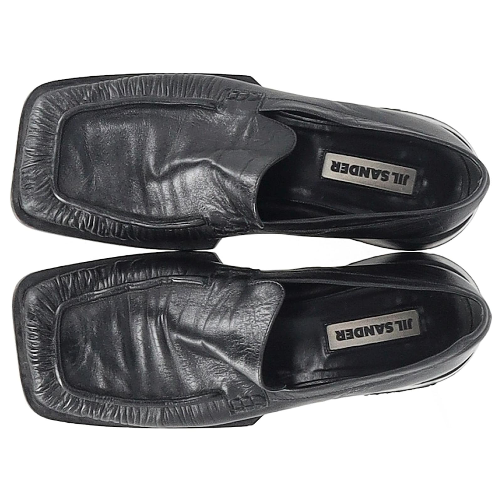 Jil Sander Nikky Square-Toe Loafers in Black Leather ref.1726024