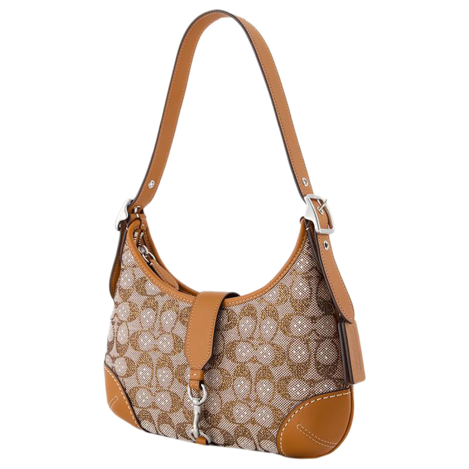 ショルダーバッグ・ポシェット Coach Signature Hamptons Hobo Bag - Coach - Canvas - Brown Hamptons Hobo Bag - Coach - Canvas - Brown Cloth ref.1726584