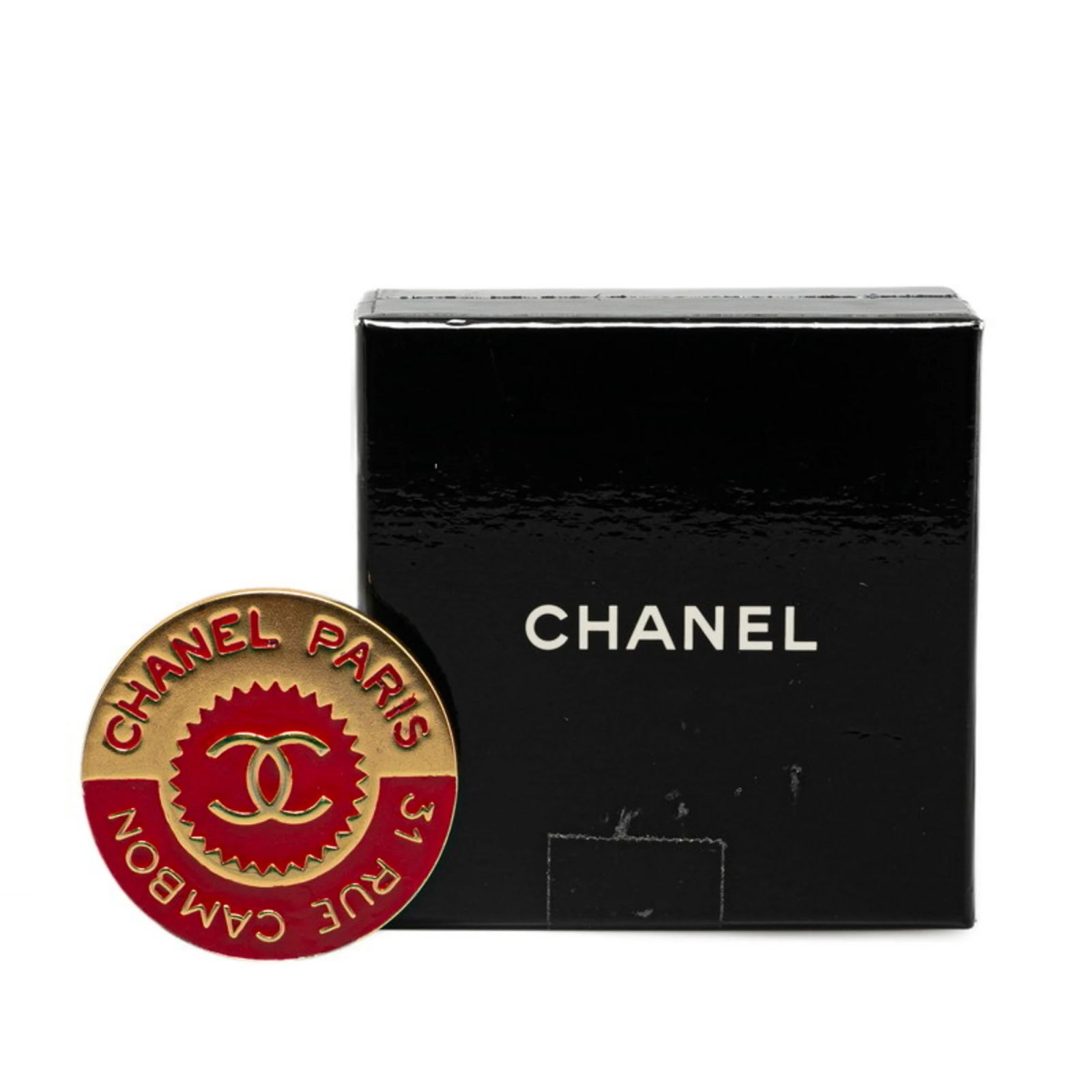Chanel Cambon Coco Mark Brooch Red Golden ref.1727481 - Joli Closet