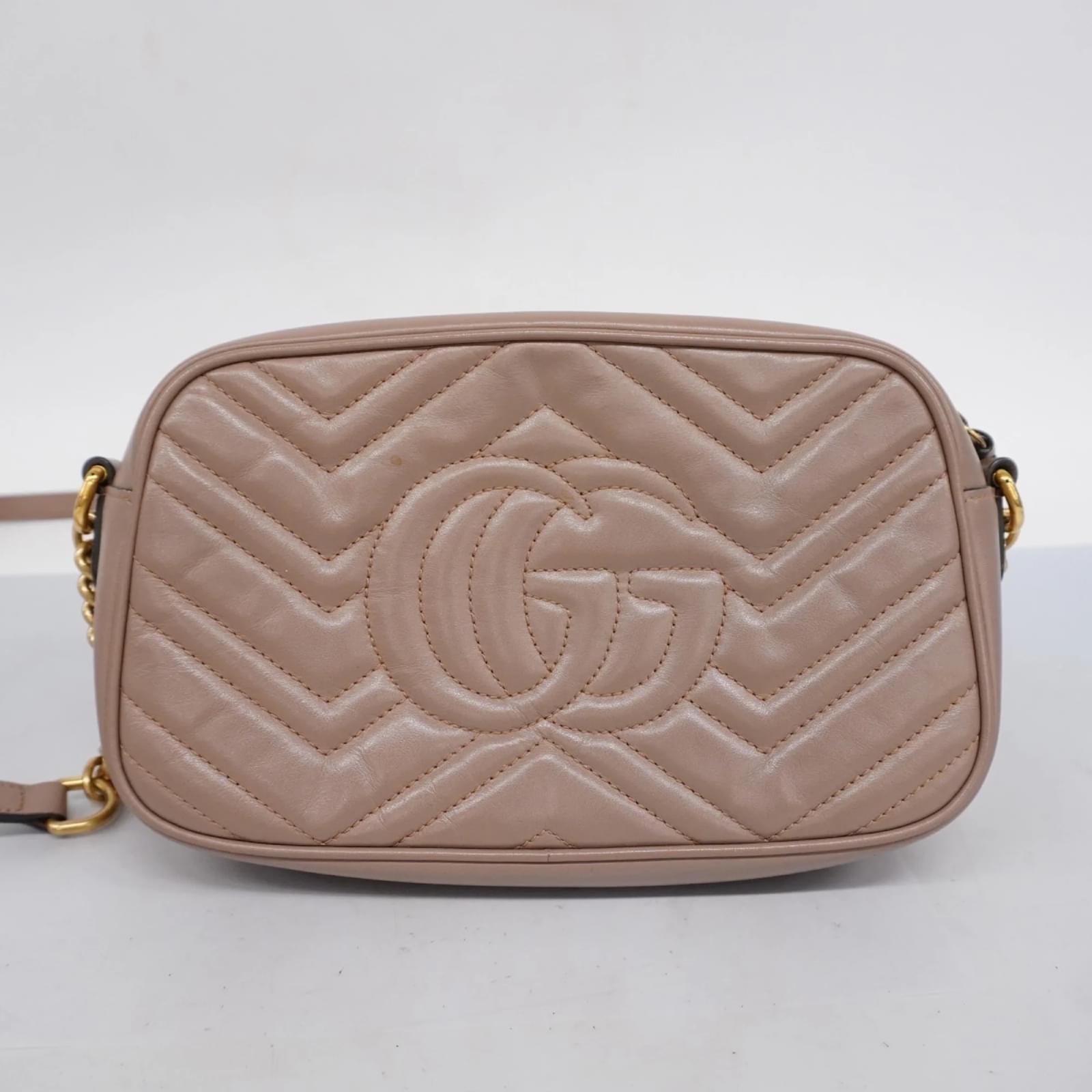 Gucci GG Marmont Leather Shoulder Bag Beige ref.JC1728868 (Sold