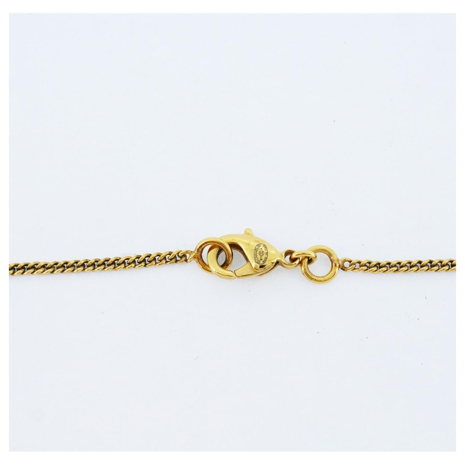 Chanel Gold Plated Necklace with Coco Mark Golden Gold-plated ref
