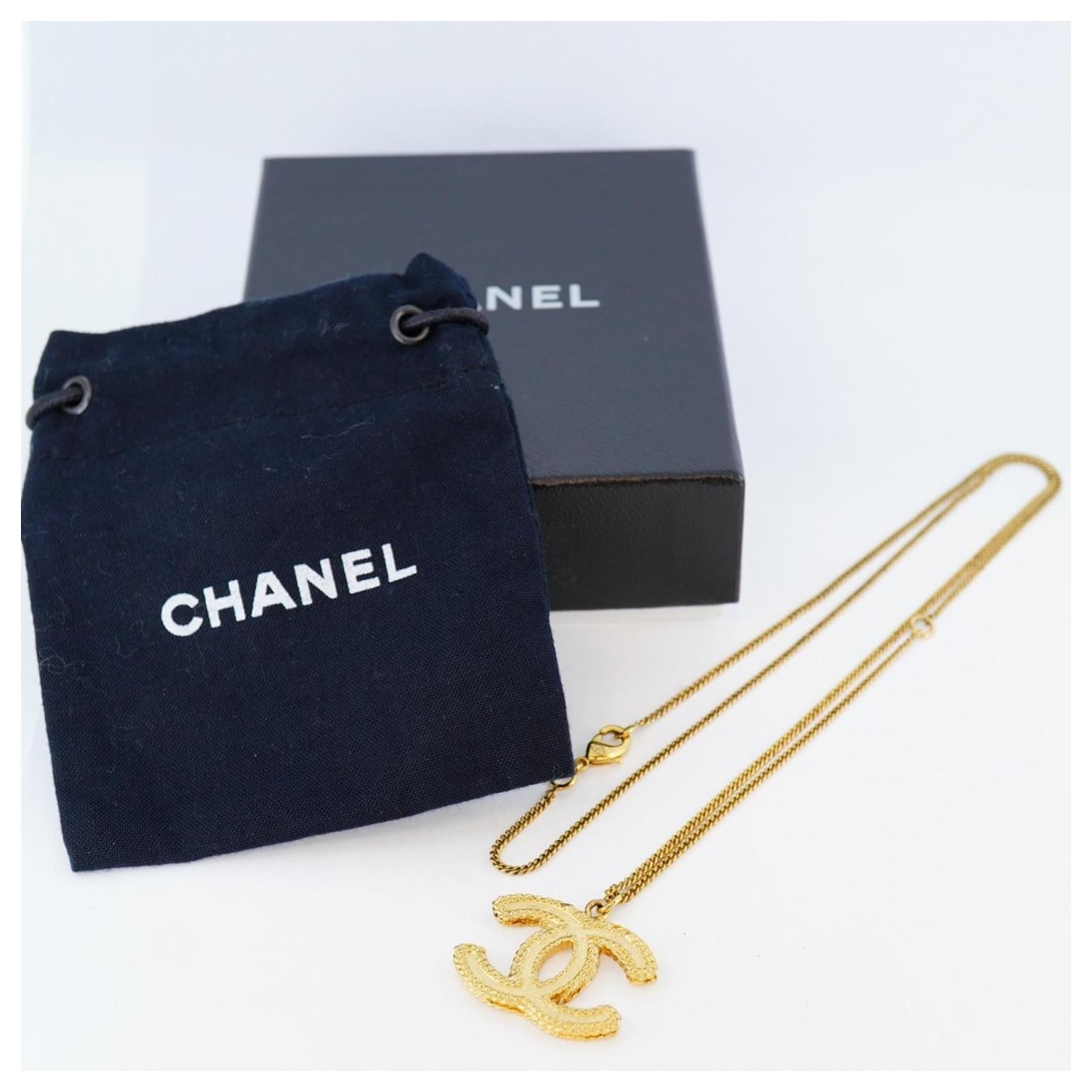 Chanel Gold Plated Necklace with Coco Mark Golden Gold-plated ref