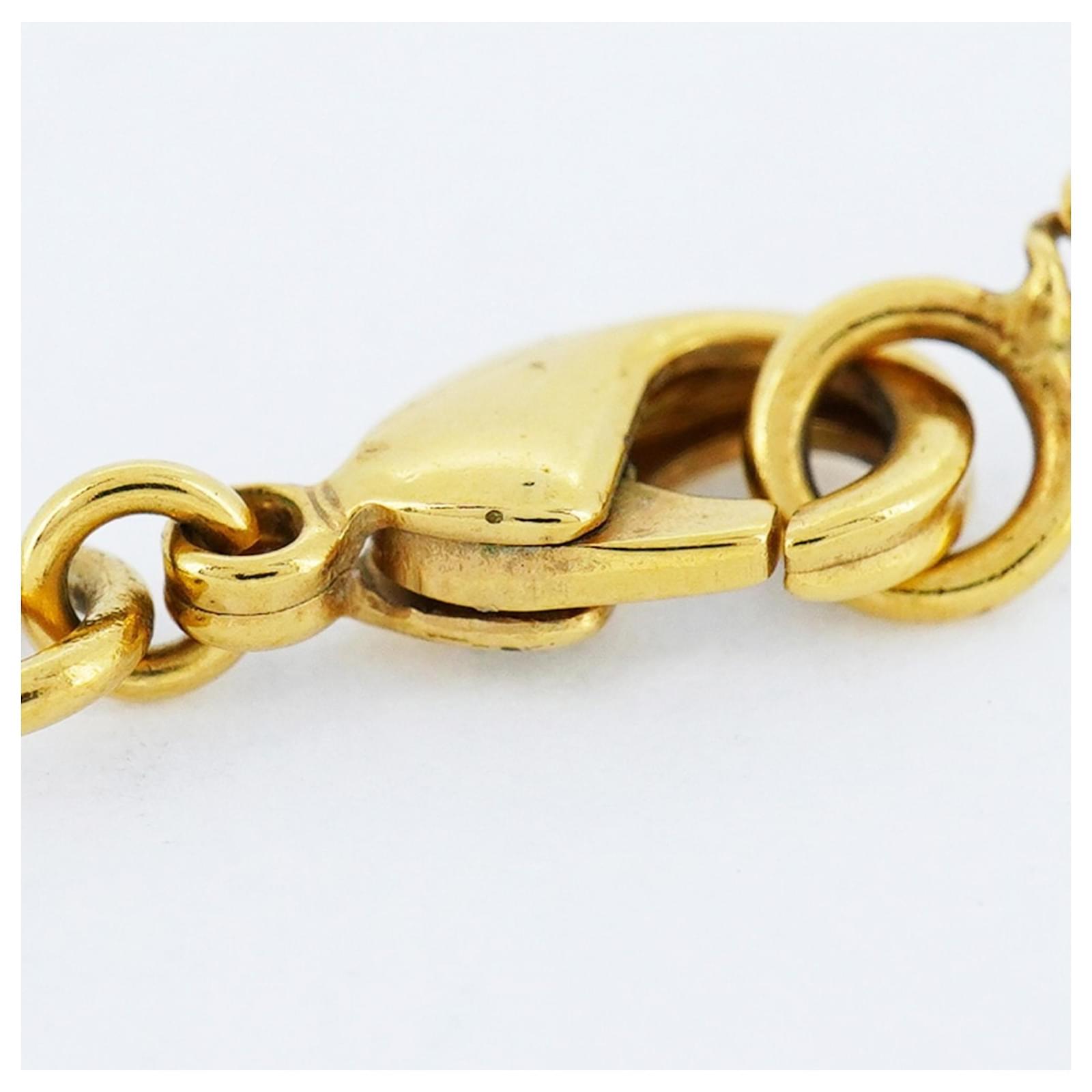 Chanel Gold Plated Necklace with Coco Mark Golden Gold-plated ref