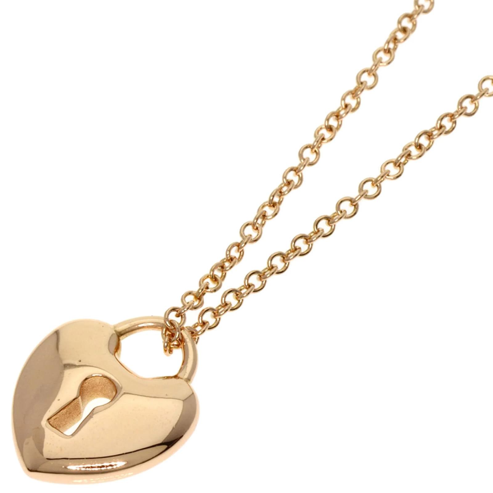 Tiffany Co Tiffany Heart Lock Necklace in 18K Pink Gold ref