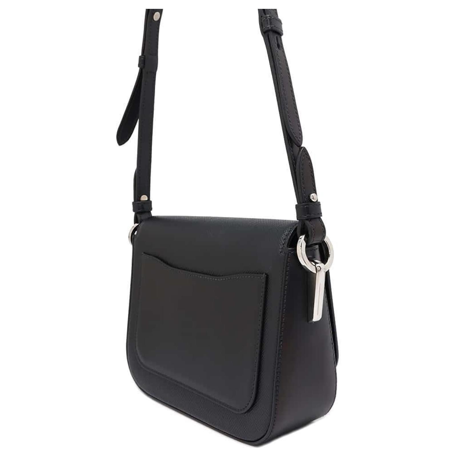 Prada Shoulder Bag Identity Saffiano Black Leather