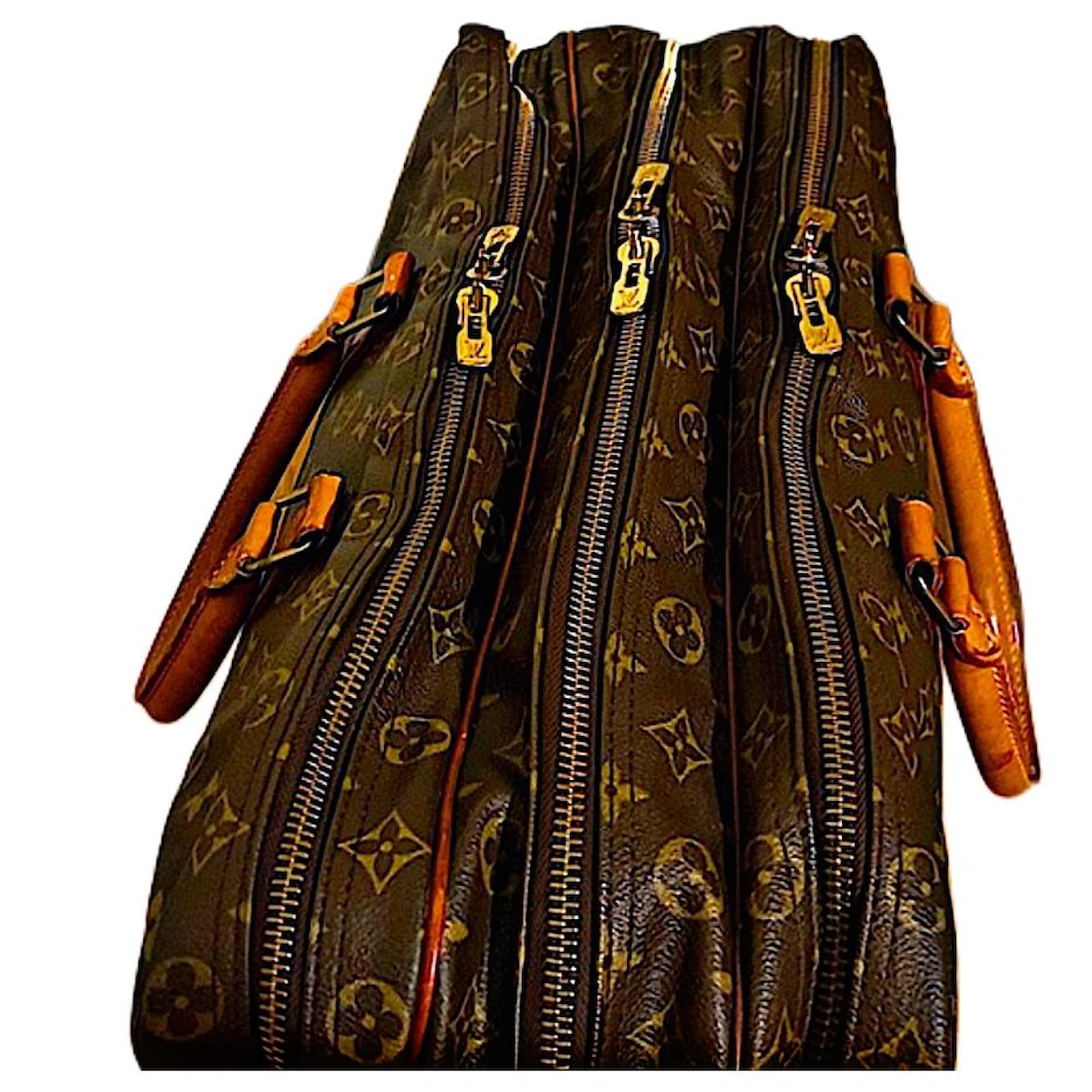 Authentic Vintage Louis Vuitton Rare Monogram Sac Trois Poche 50 Travel Bag Brown Leather Cloth  ref.1730743