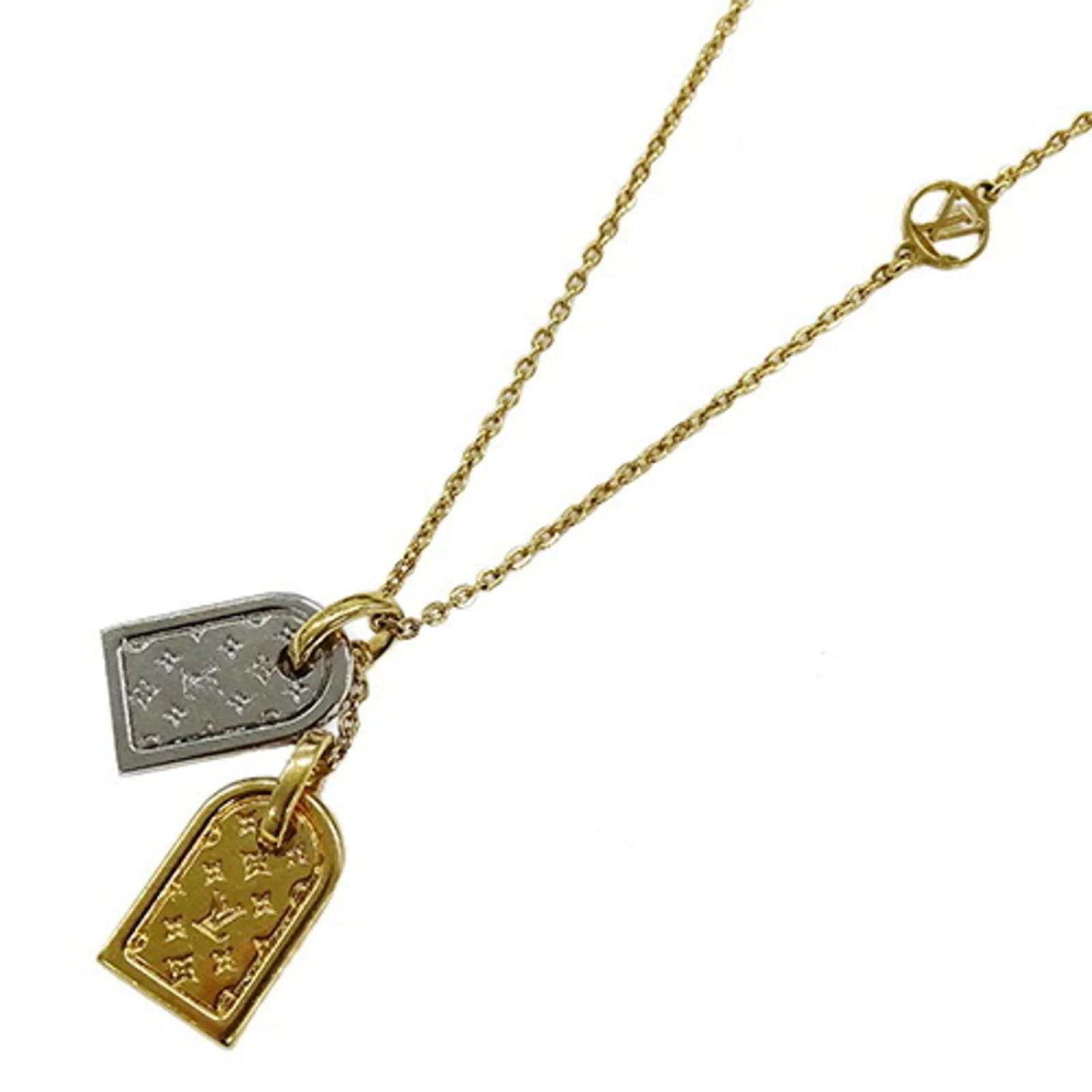 Louis Vuitton Gold and Silver Necklace Silvery Golden Metal ref