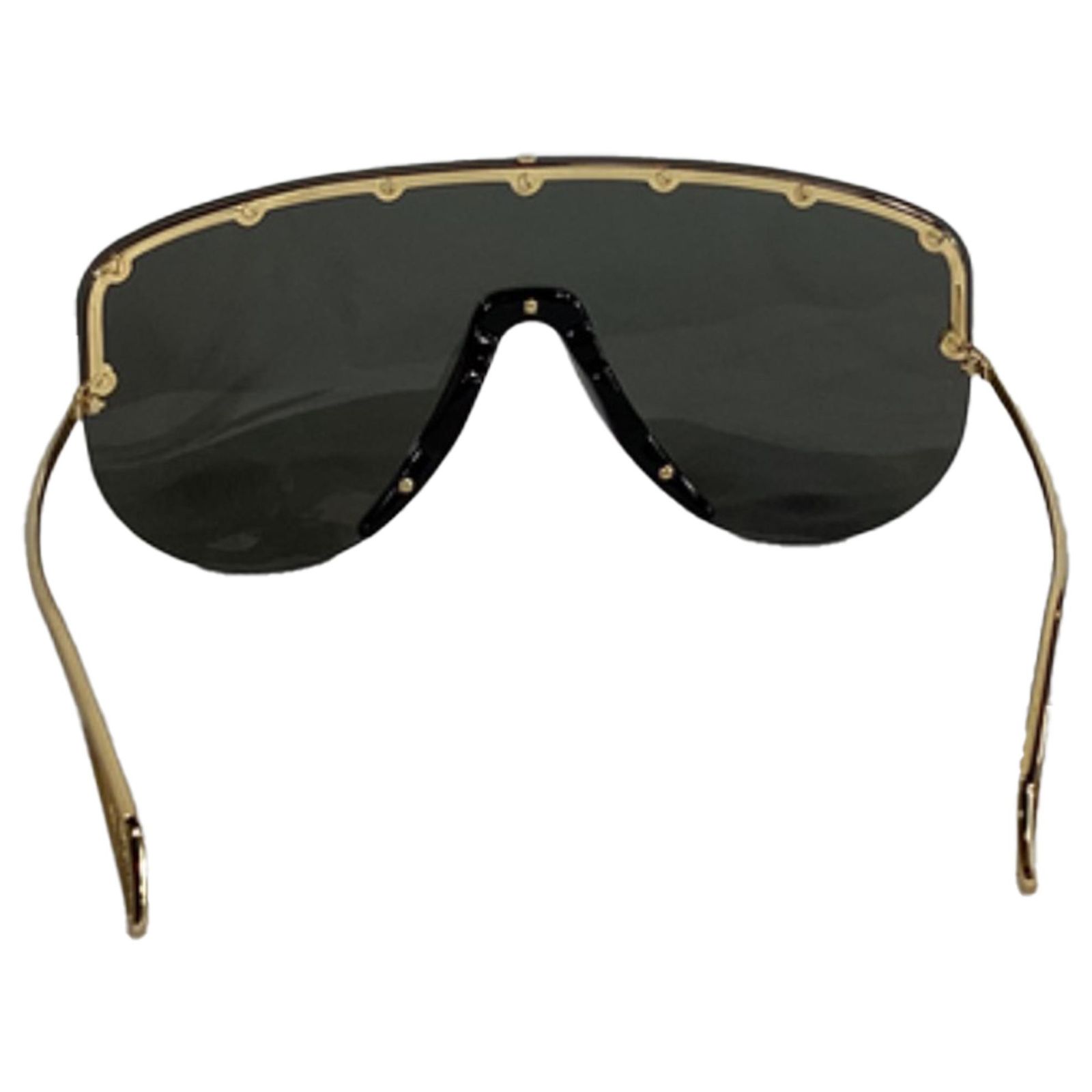 Gucci Mask Sunglasses with Gold Metal Rim – Black & Gold Gucci Gg1950s Havana Female Mask Sunglasses | Eyewear Index main image 3