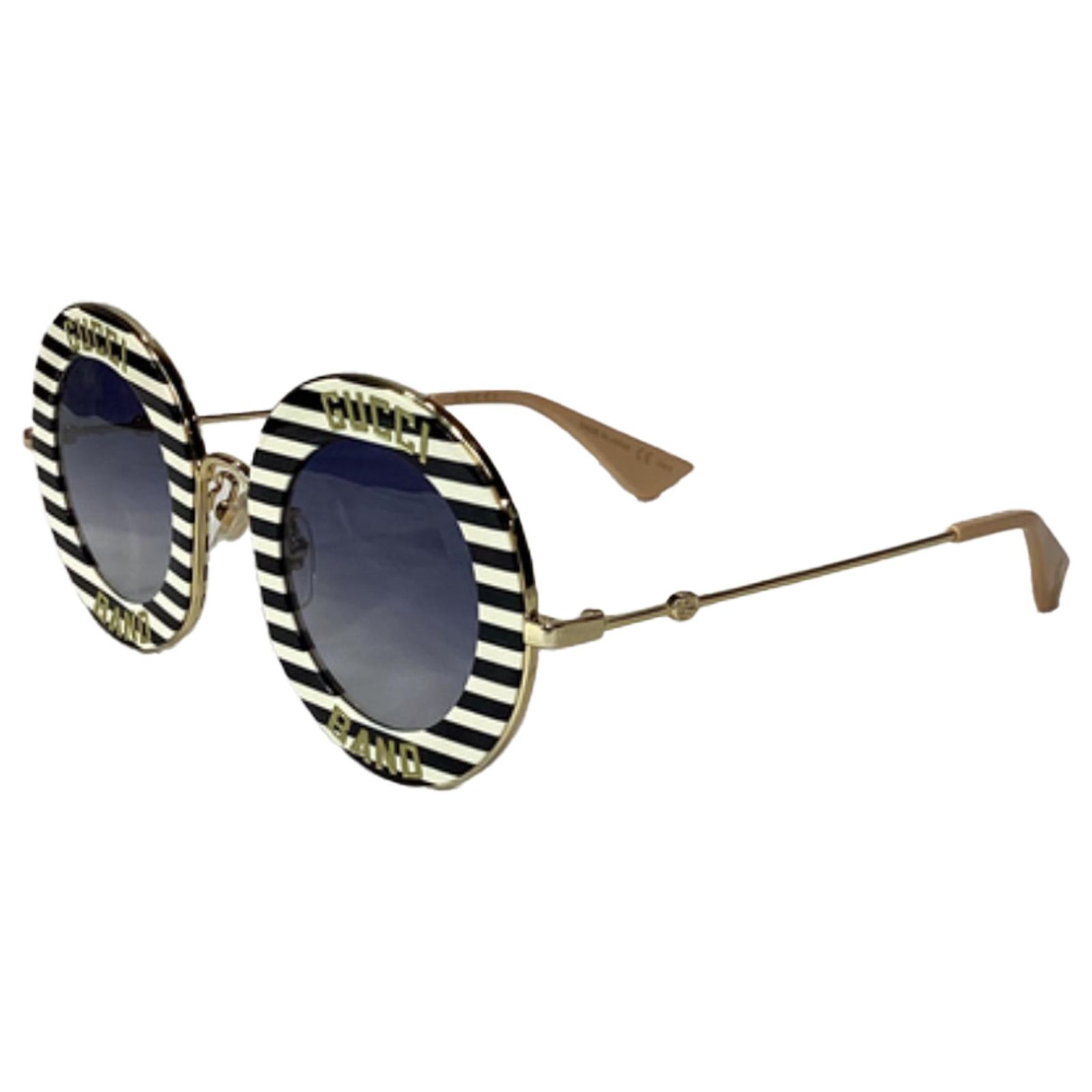 Gucci Band GG0113S Striped Round Sunglasses in Multicolor  display picture 2
