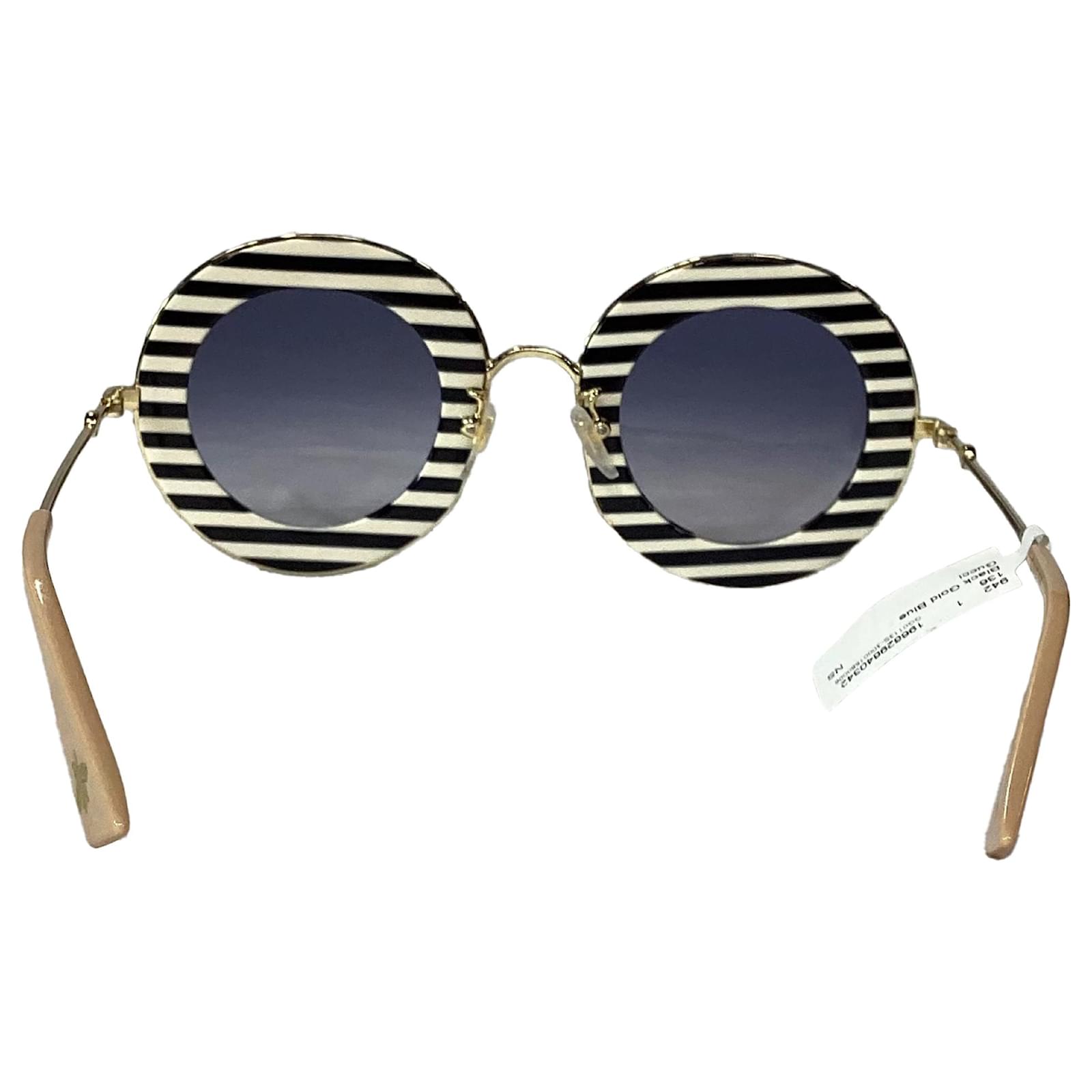 Gucci Band GG0113S Striped Round Sunglasses in Multicolor Acetate